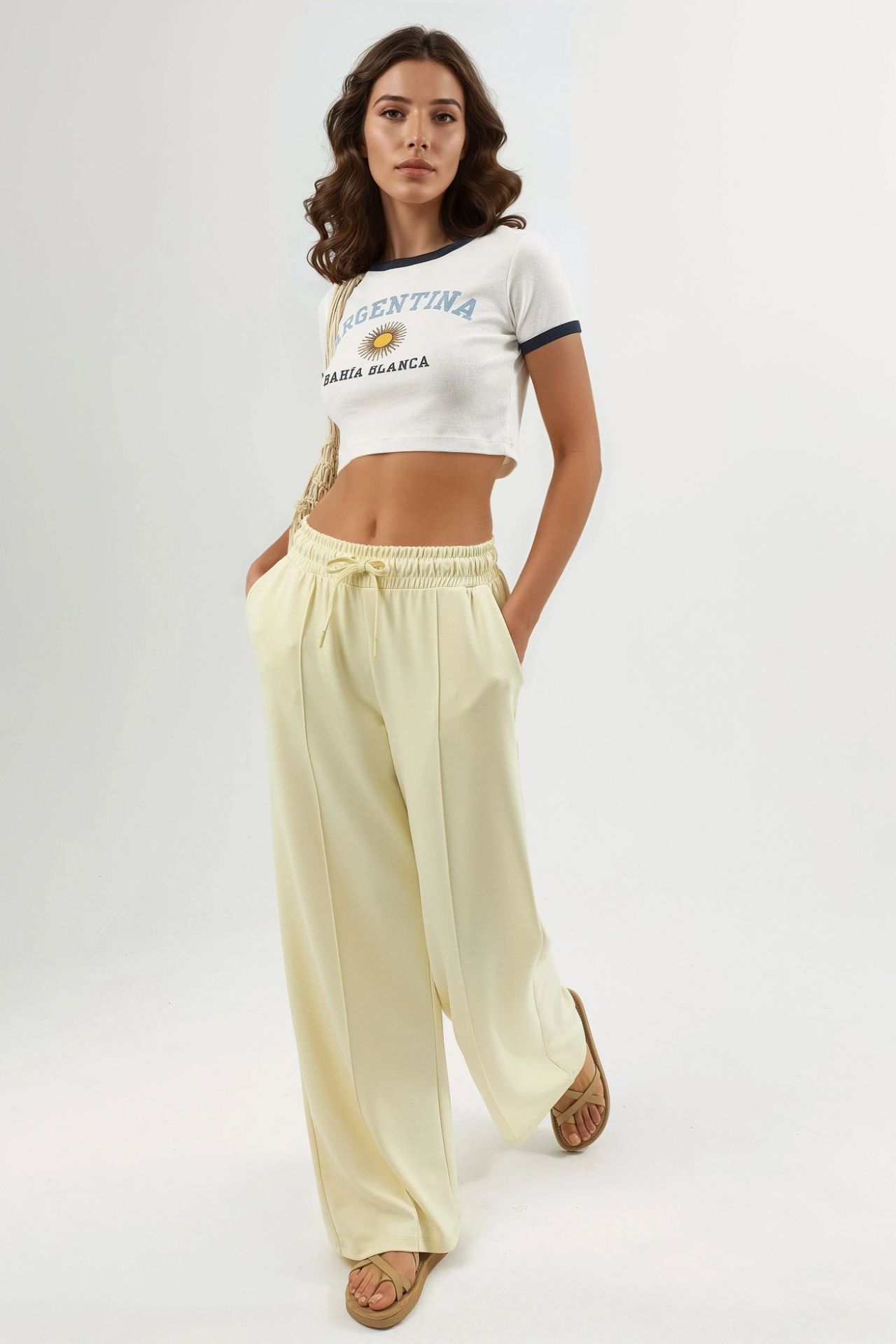BUSEM Elastic Waist Straight Leg Pants 6