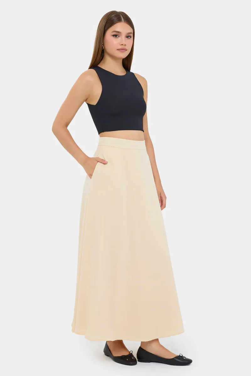 High-Waist Maxi Skirt with Zipper 3