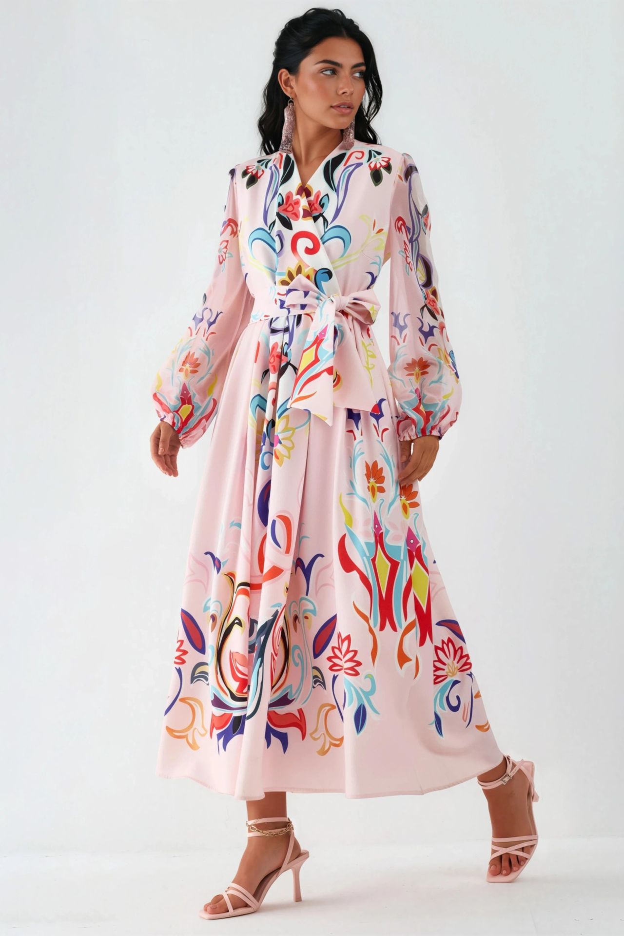 MSN Floral Print Maxi A-Line Dress 5