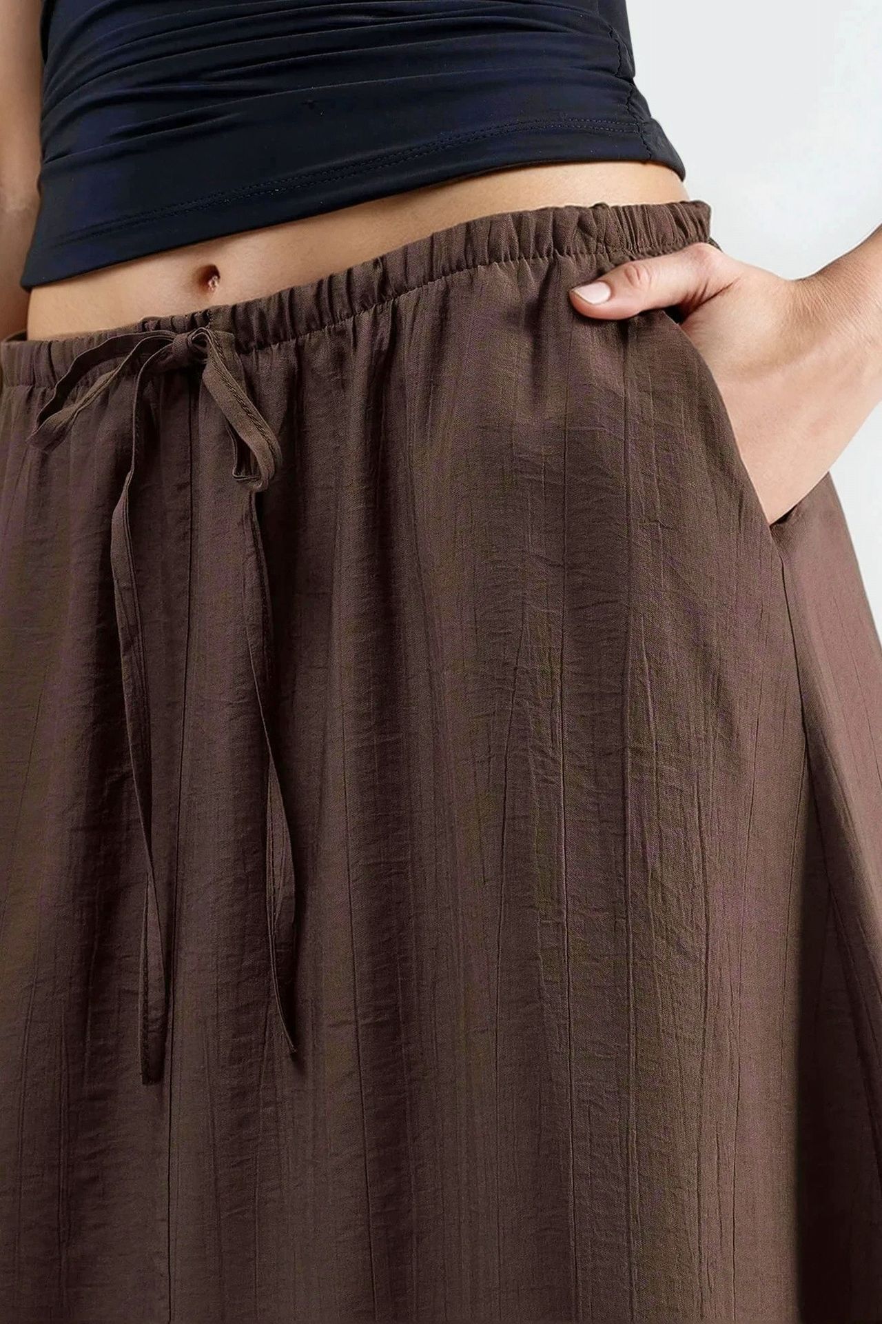 BUSEM High Waist A-Line Maxi Skirt