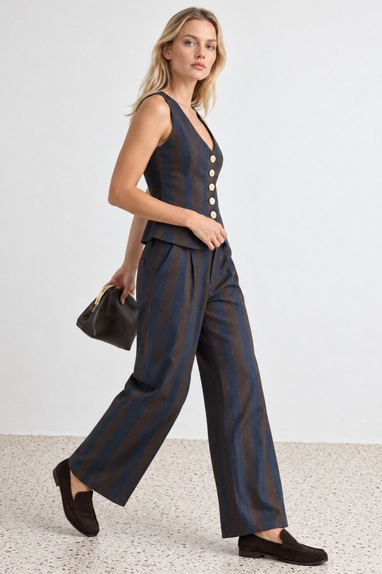 Striped Straight Leg Pants 2