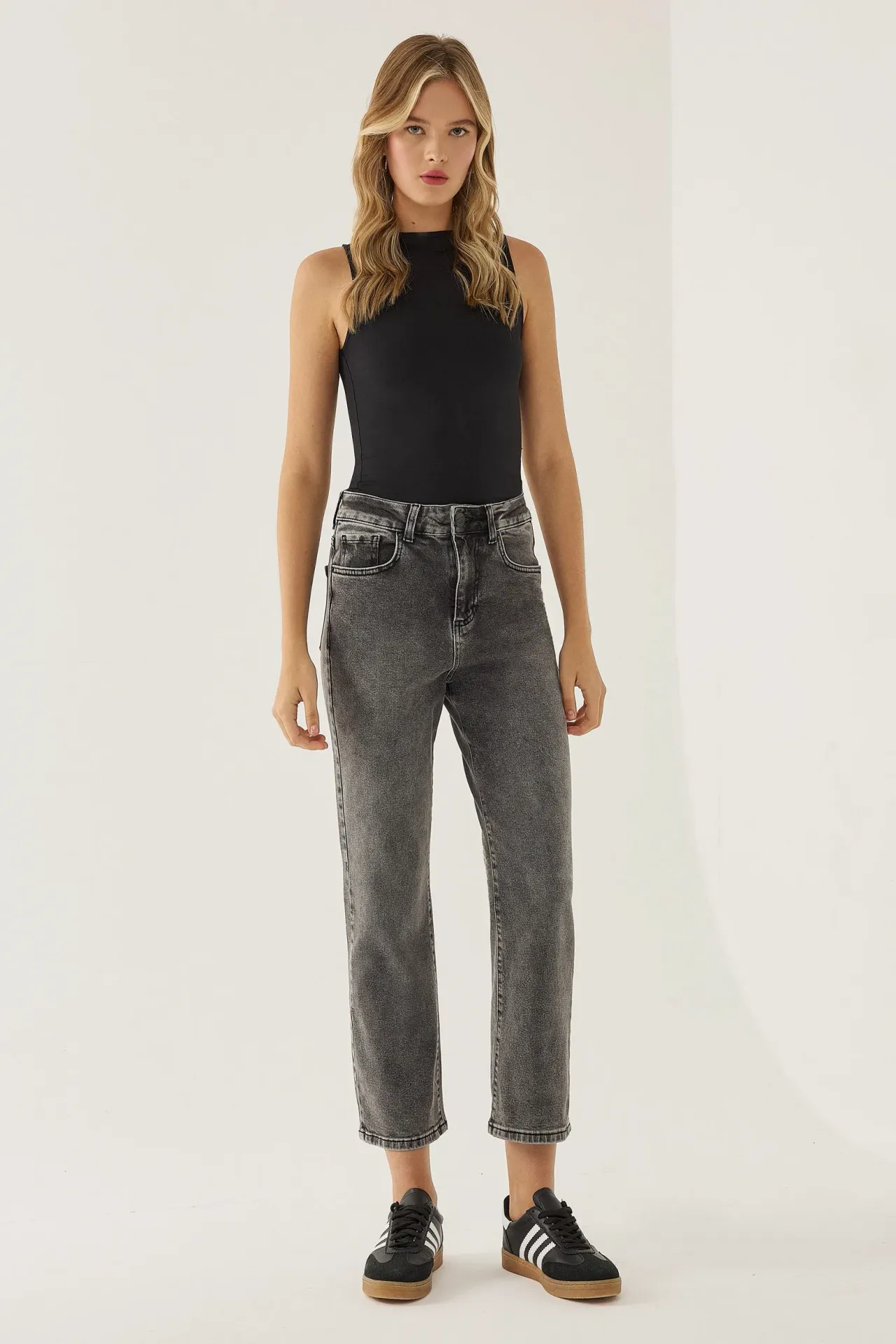 High Waist Straight Denim Jeans