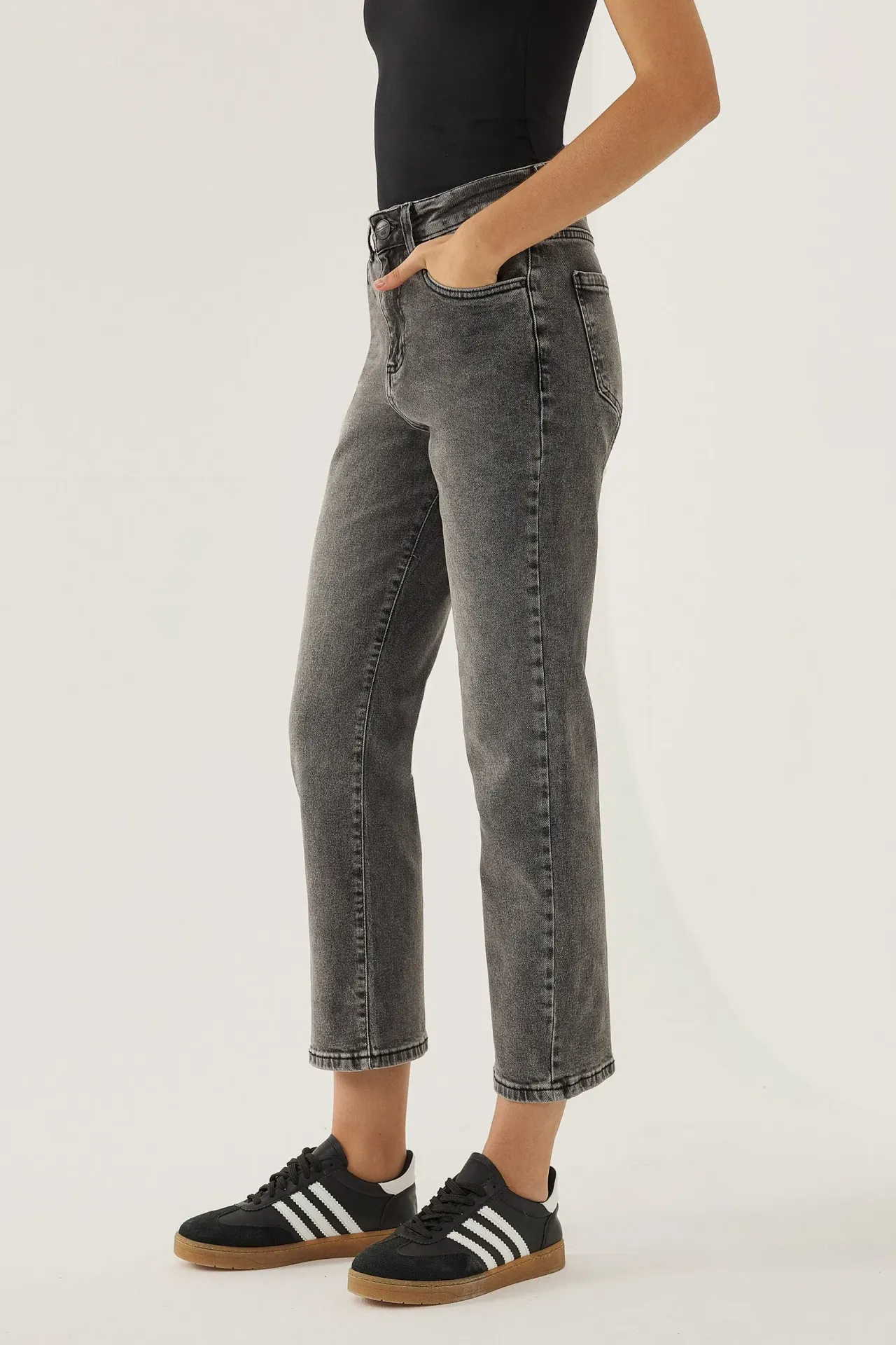 High Waist Straight Denim Jeans