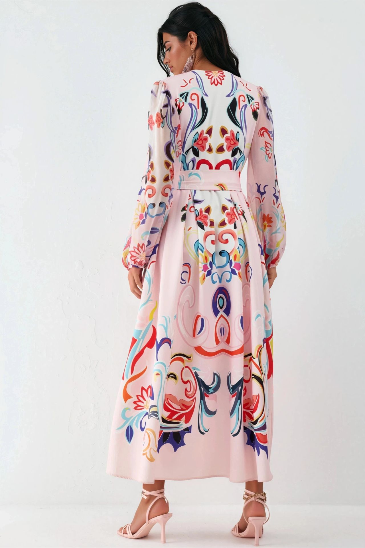 MSN Floral Print Maxi A-Line Dress 3