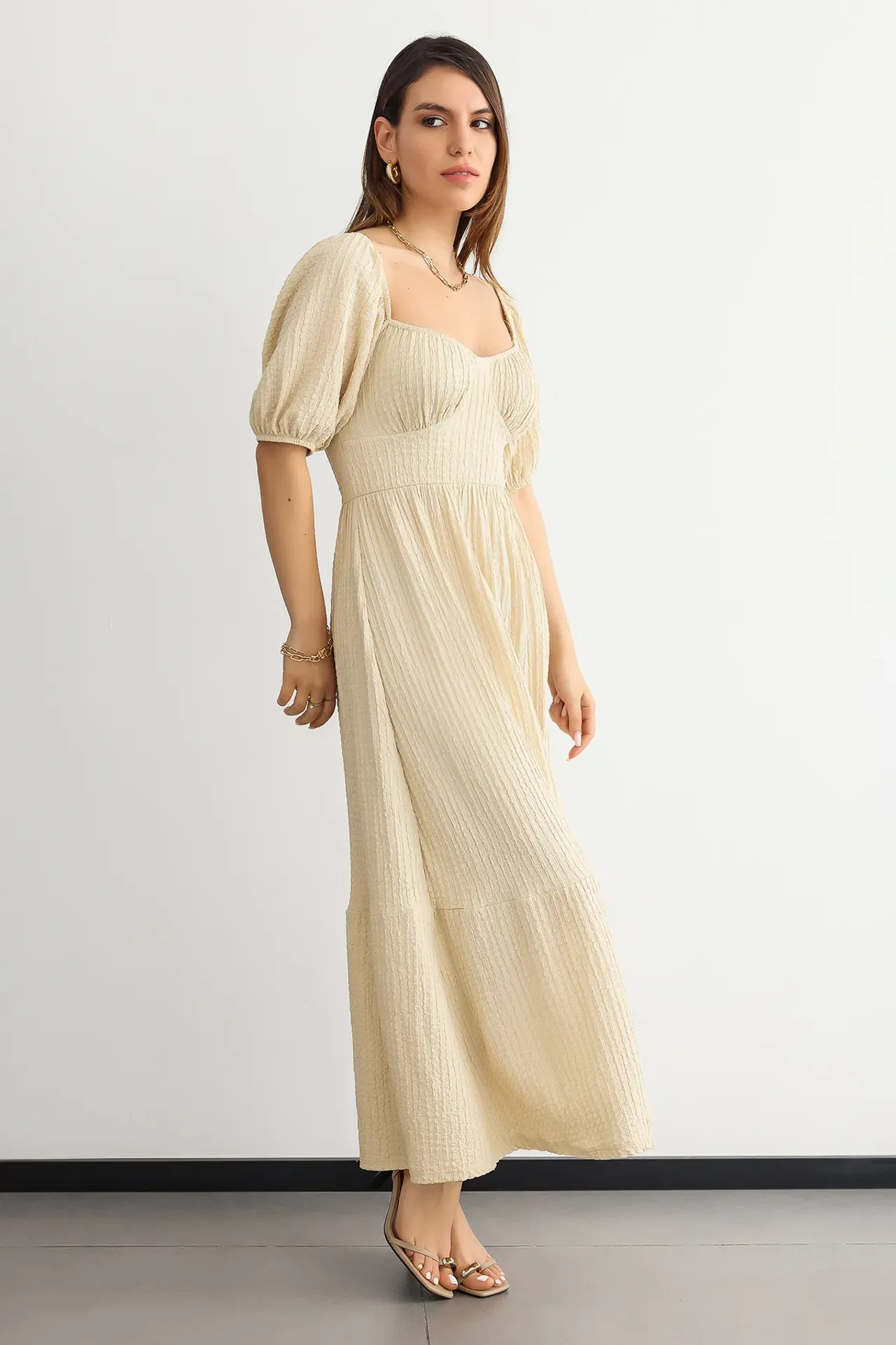 Muslin Tie-Back Maxi Dress