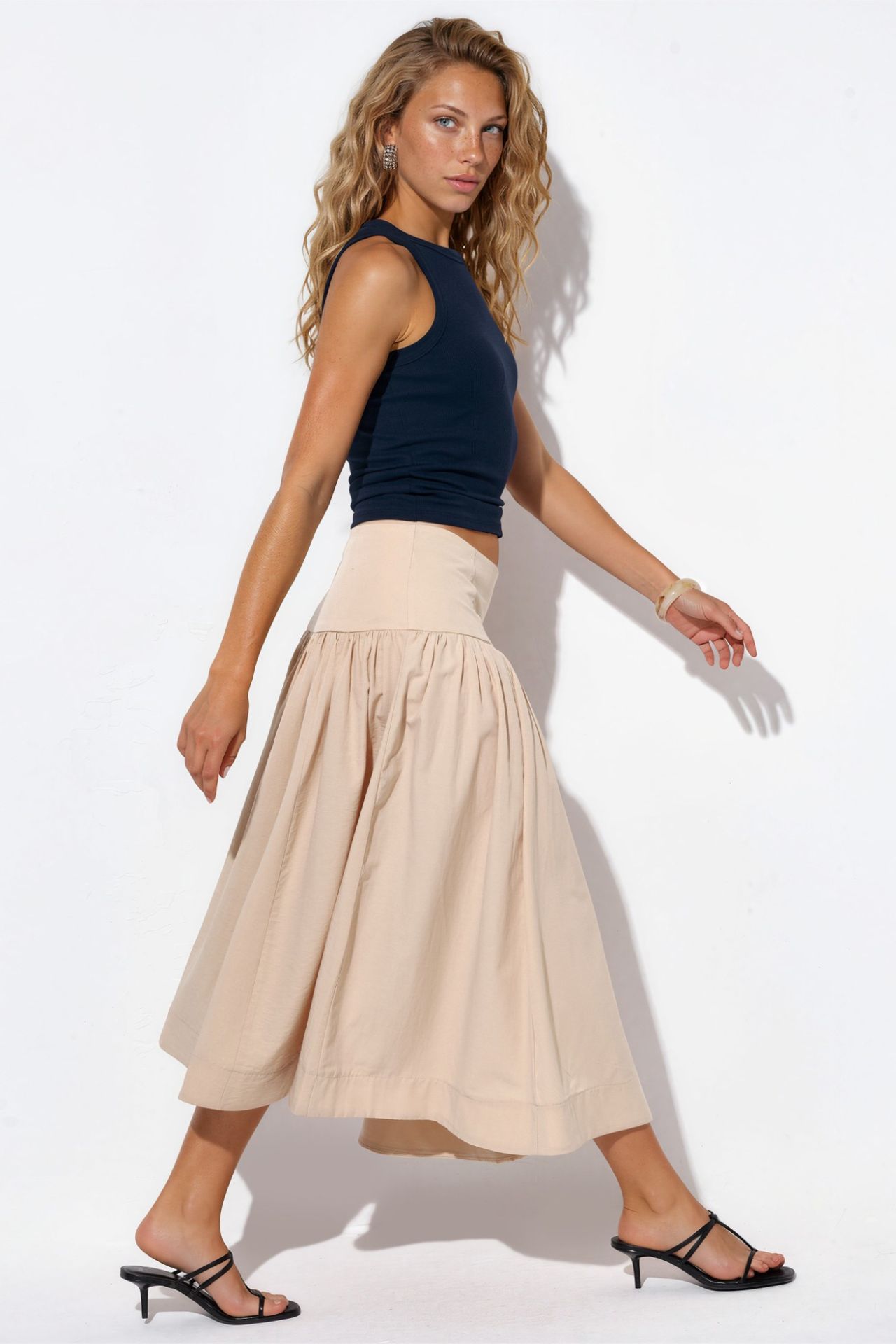 BUSEM High-Waist A-Line Midi Skirt 2