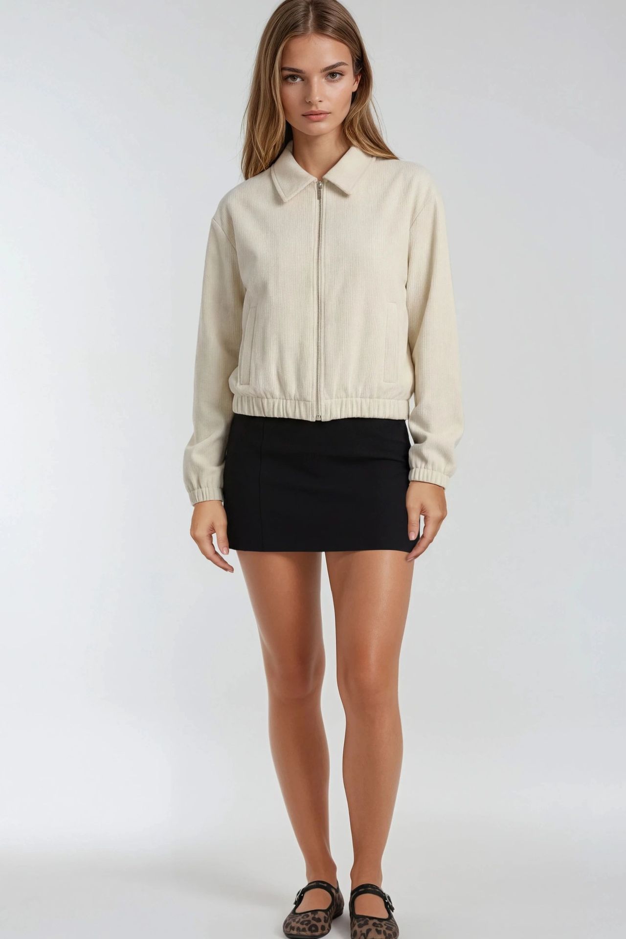 MIXRAY Relaxed Fit Zipper Jacket with Pockets 3