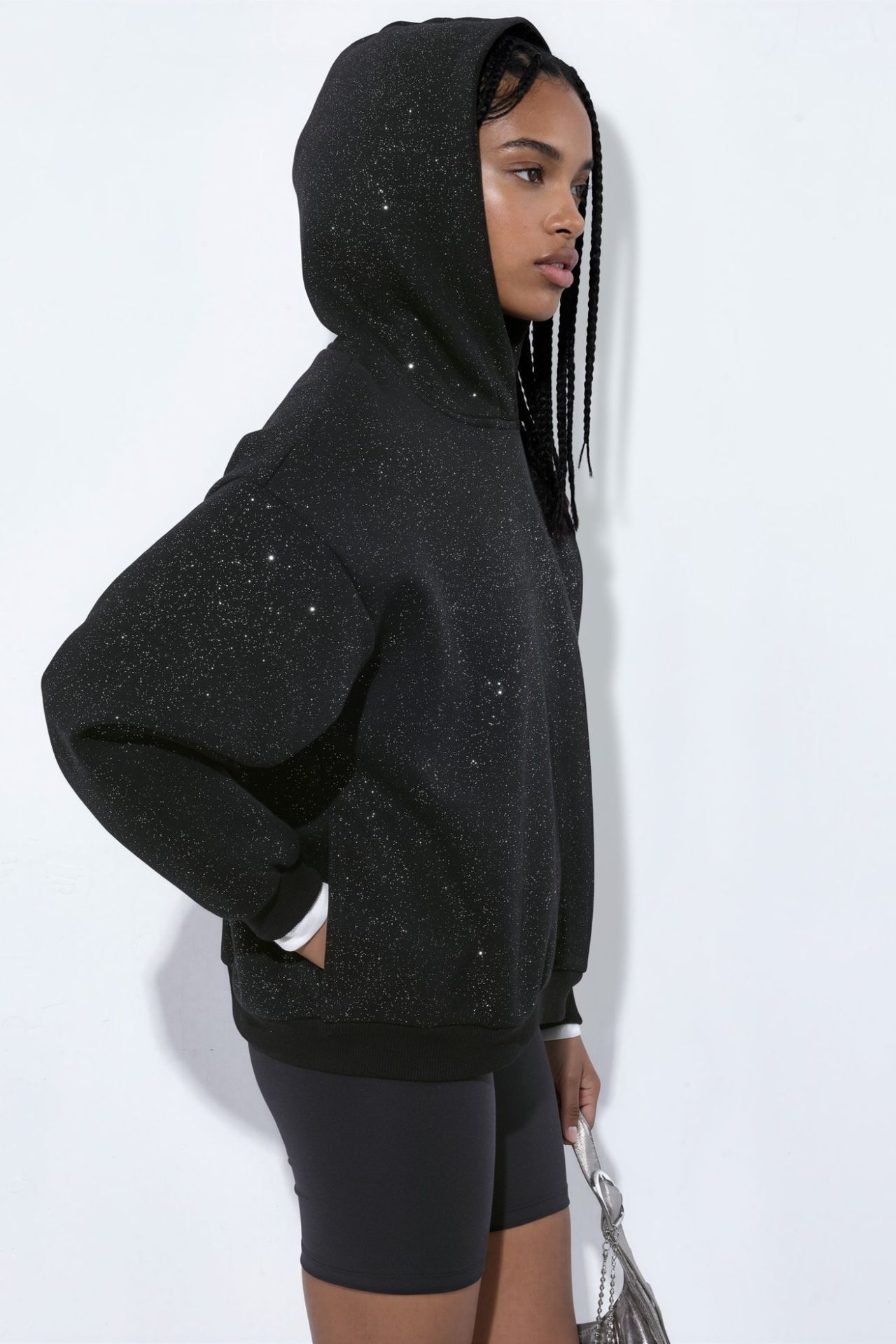 Glitter Hooded Sweatshirt