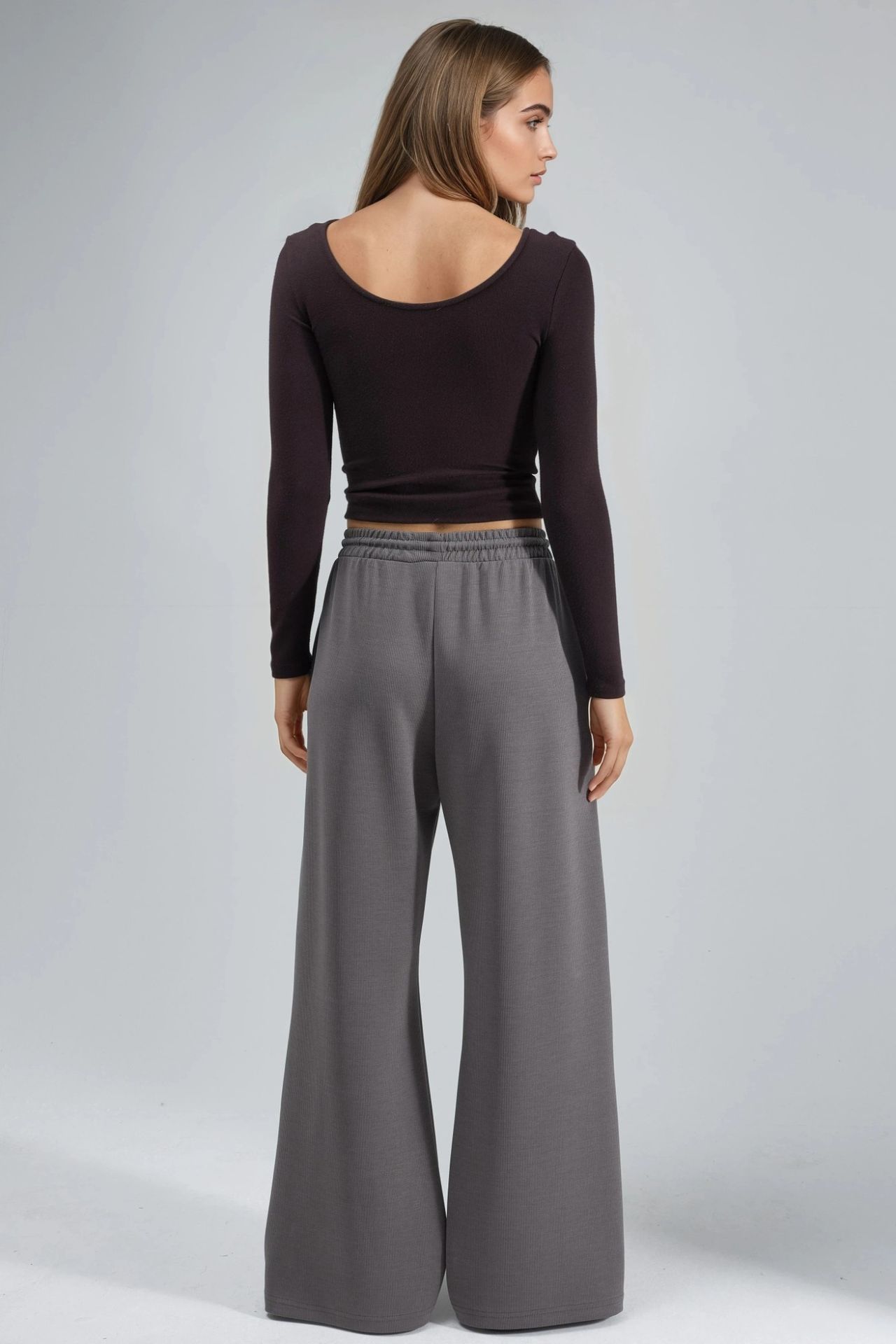 BUSEM Ribbed Drawstring Waist Pants 3