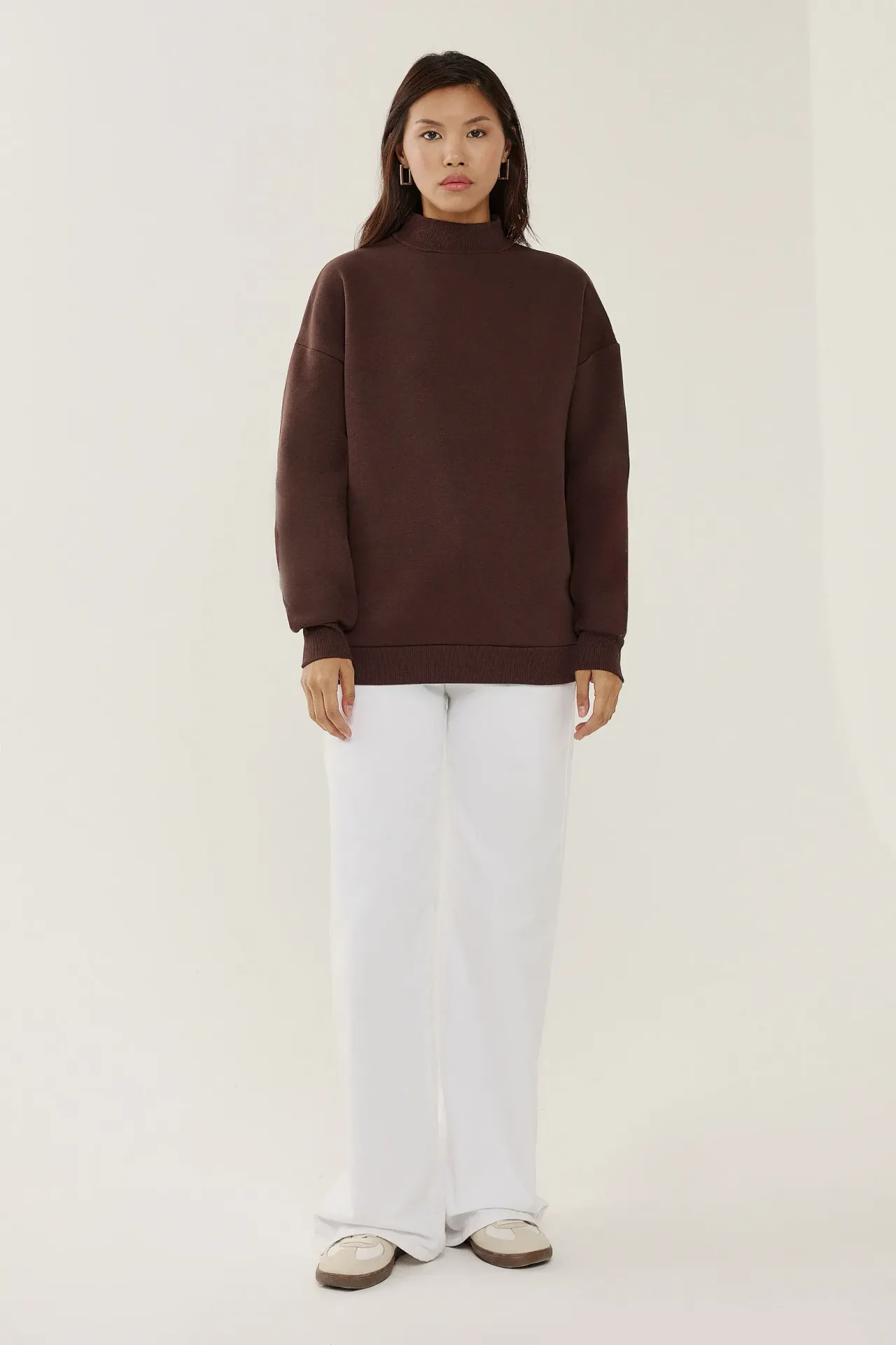 Oversized High-Neck Sweatshirt
