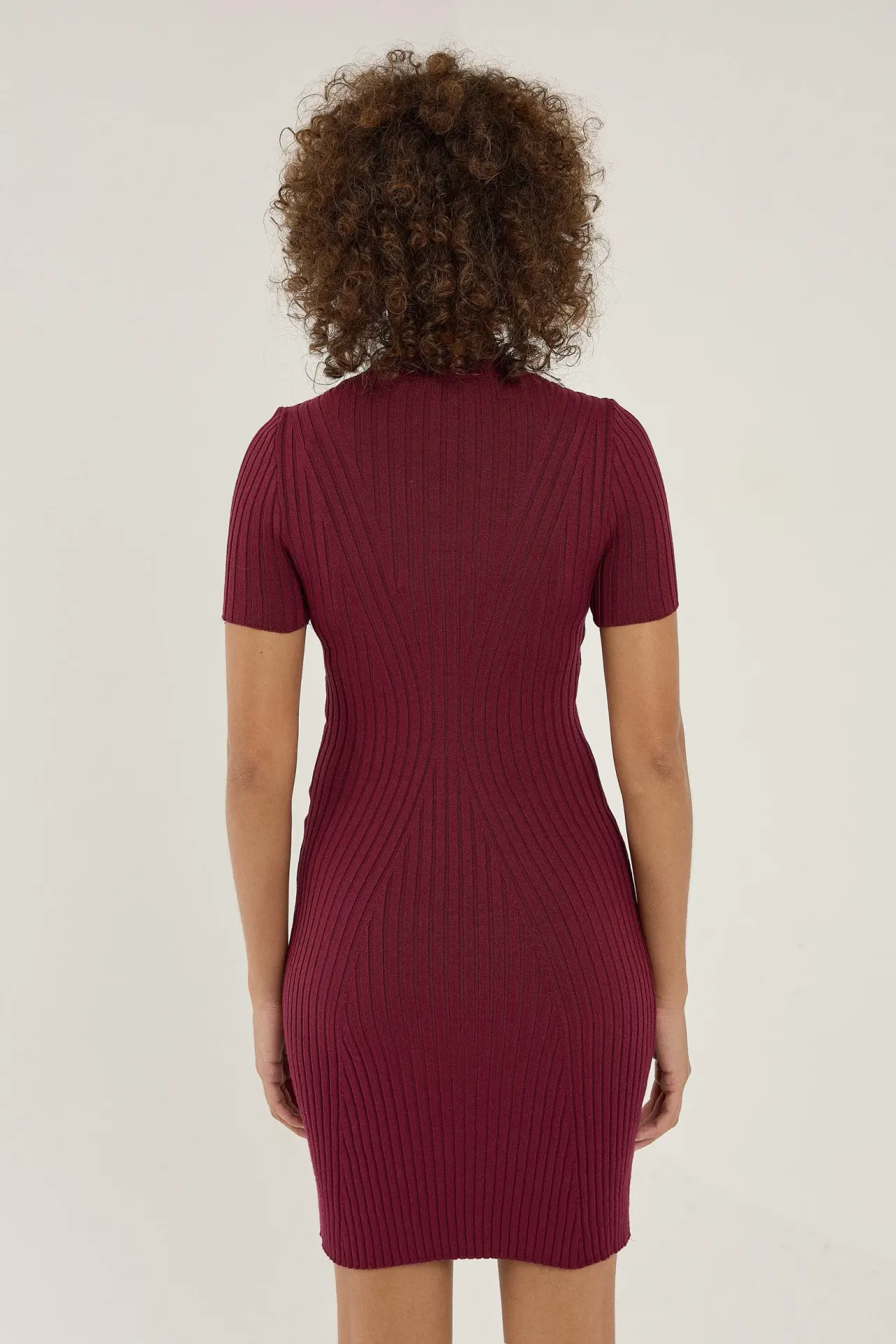 Half Turtleneck Knit Mini Dress