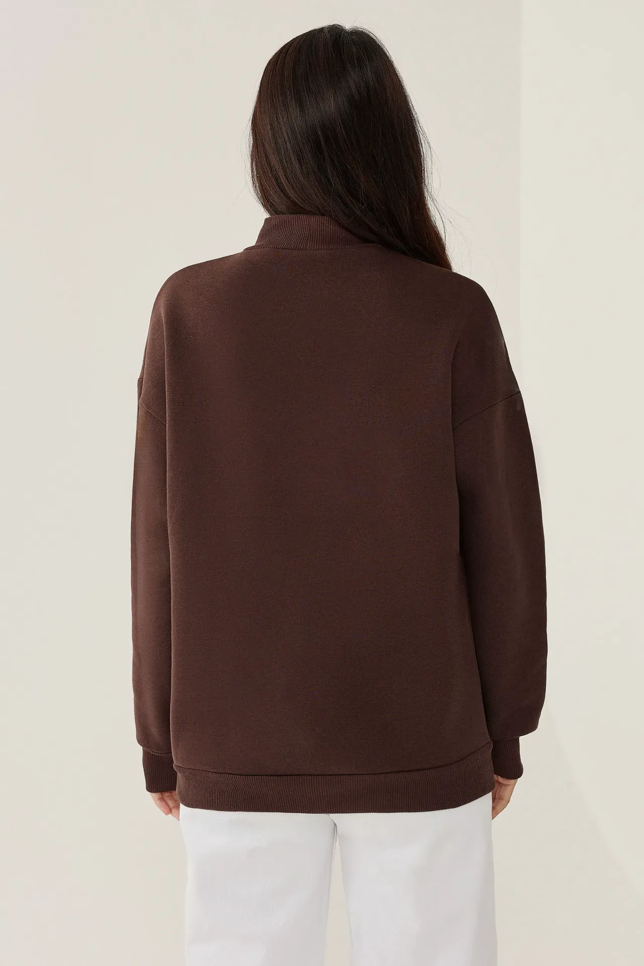 Oversized High-Neck Sweatshirt