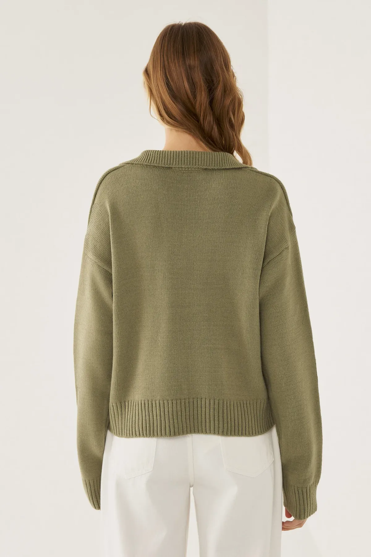 Polo Collar Knit Sweater 5