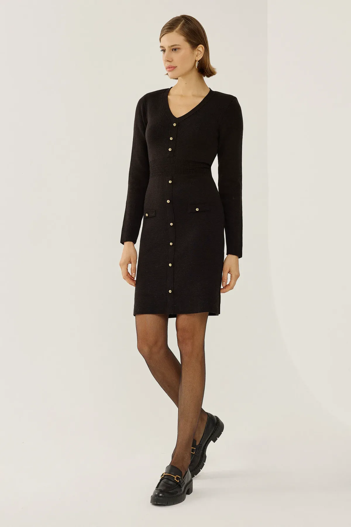 Midi Dress with Button Details 1