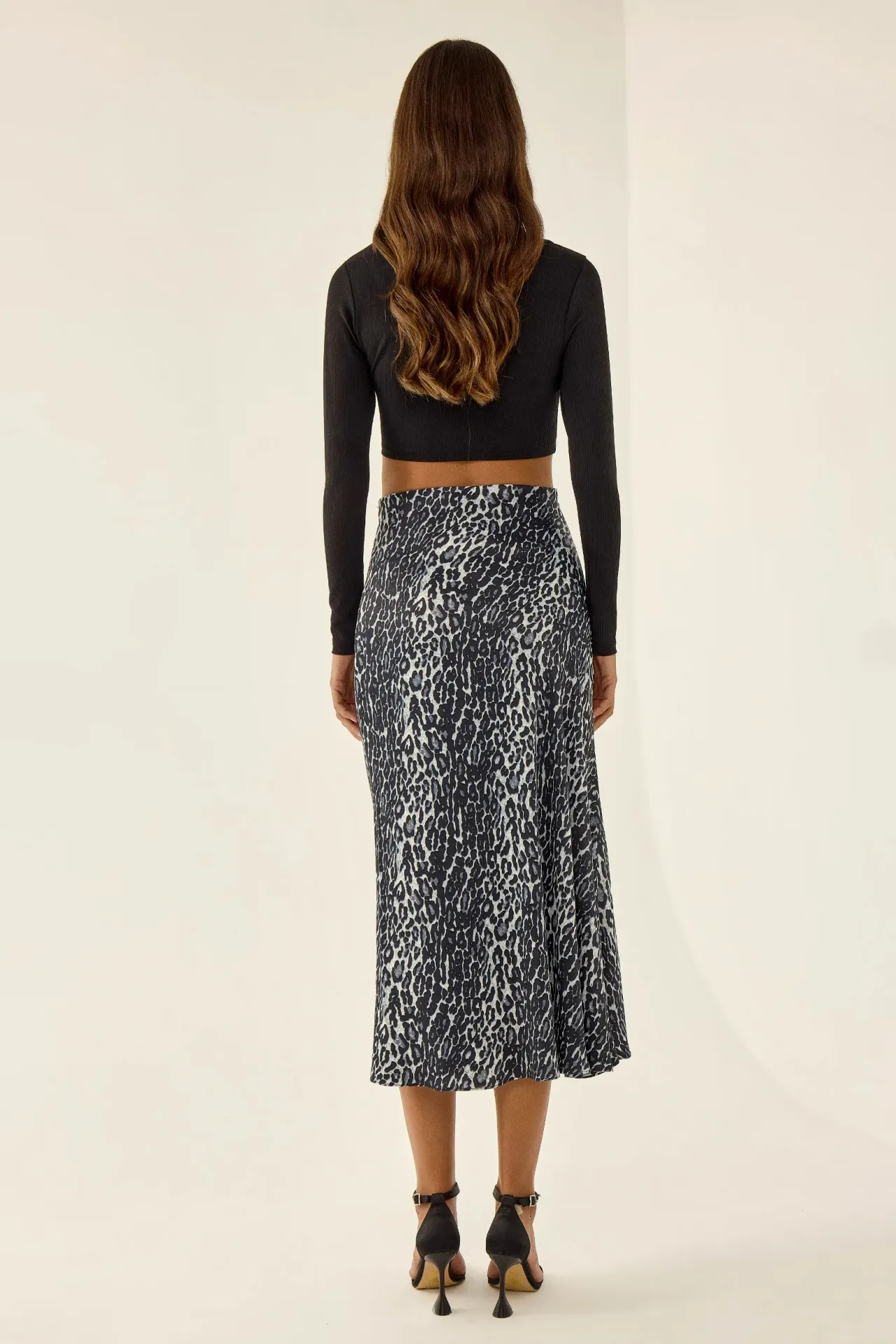 Leopard Print Midi Skirt