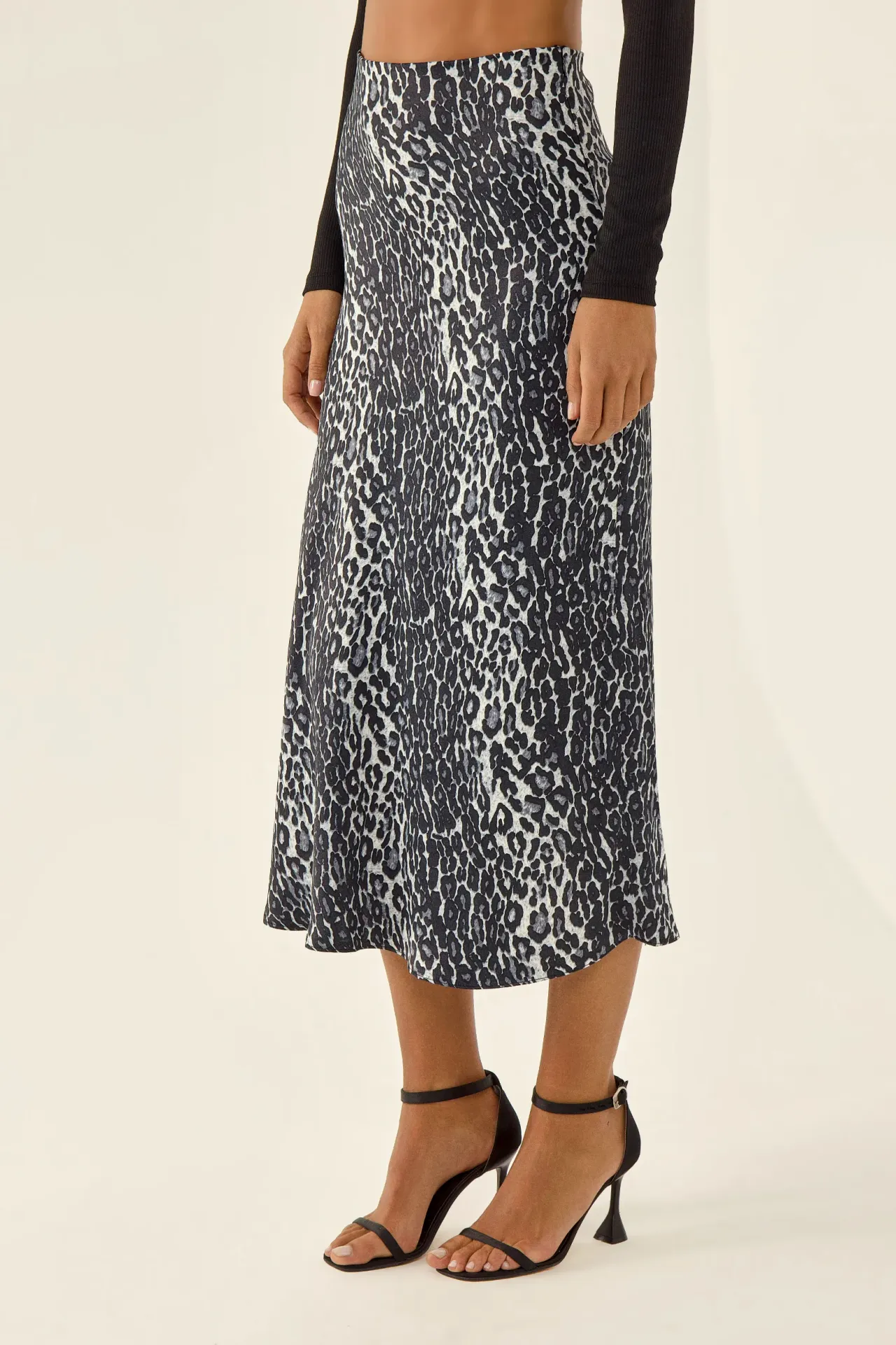 Leopard Print Midi Skirt