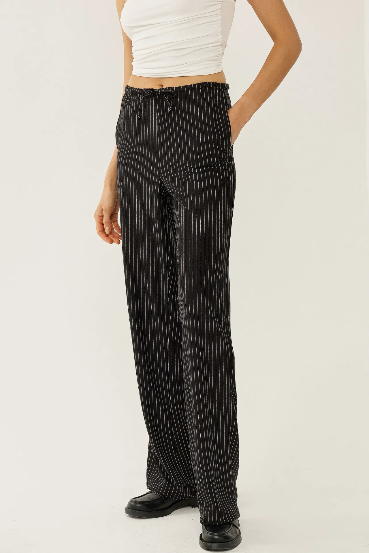 Elastic Waist Striped Pants