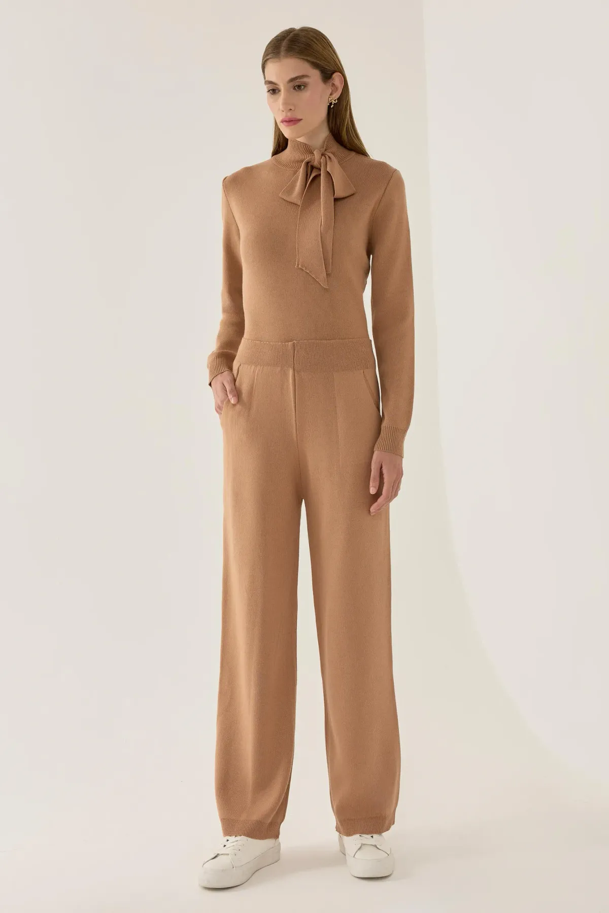High Waist Wide Leg Knit Pants 1