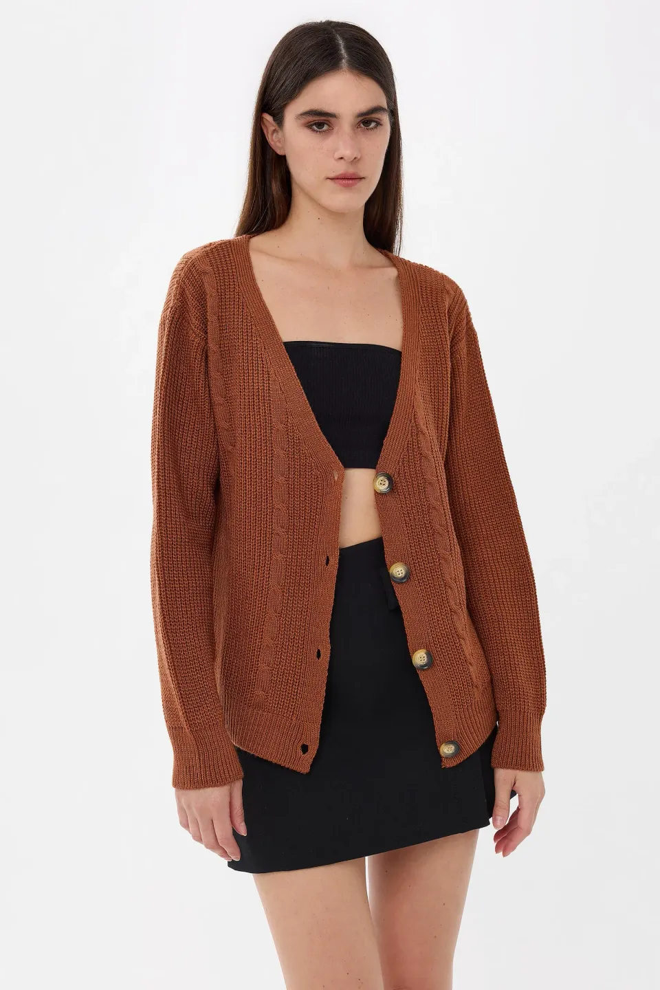 V-Neck Buttoned Cardigan