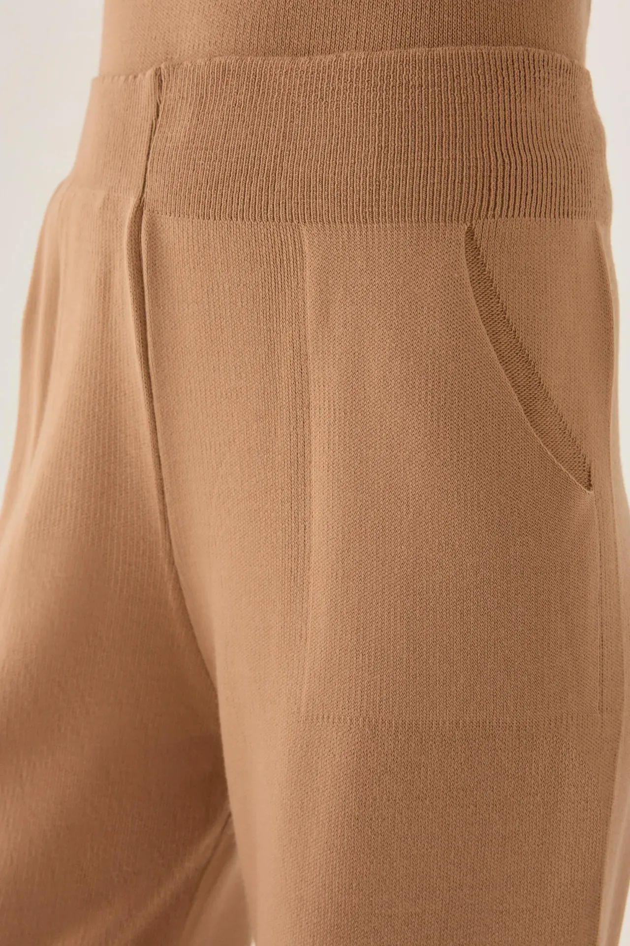 High Waist Wide Leg Knit Pants