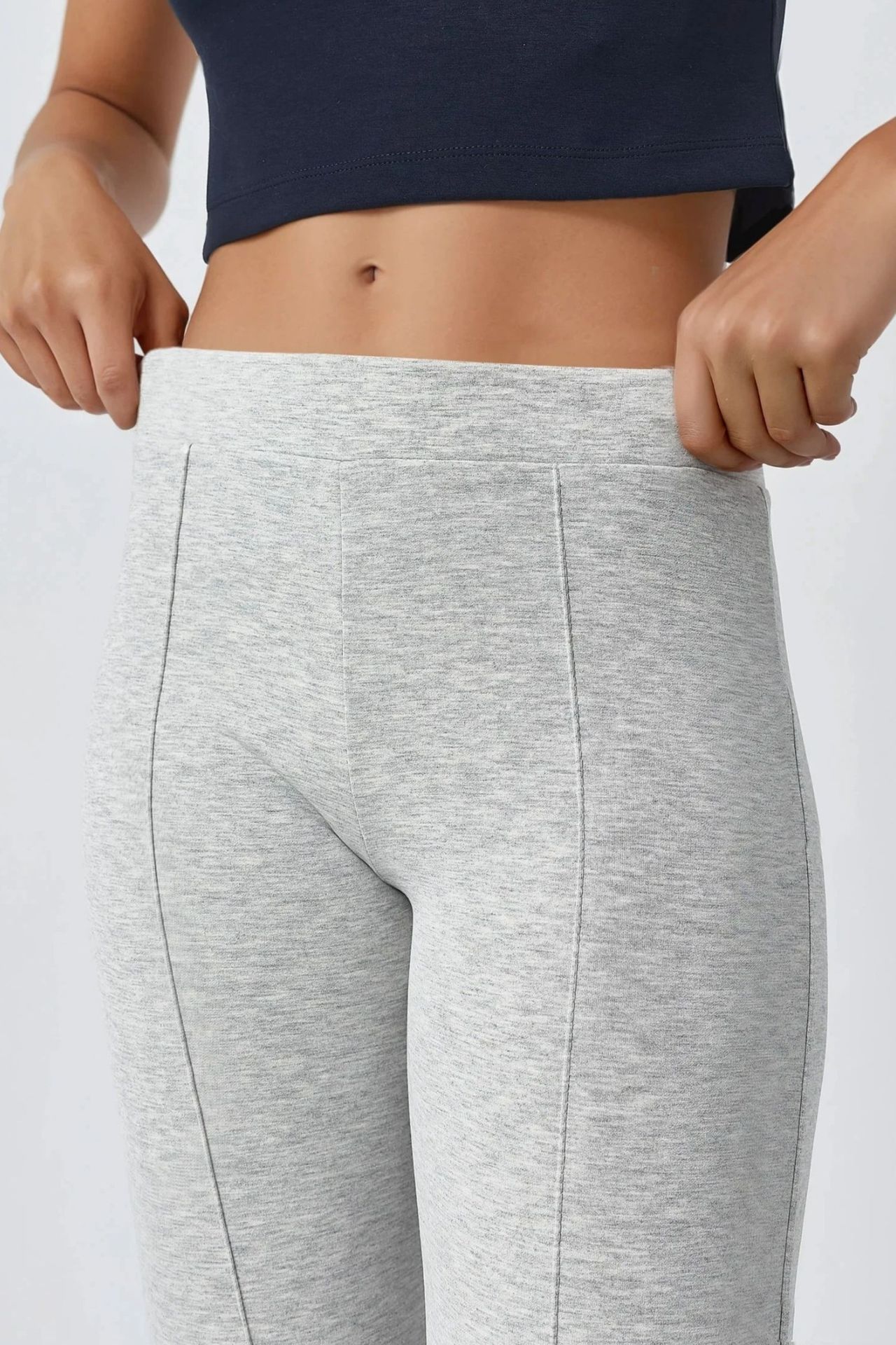 BUSEM Ribbed Elastic Flare Pants