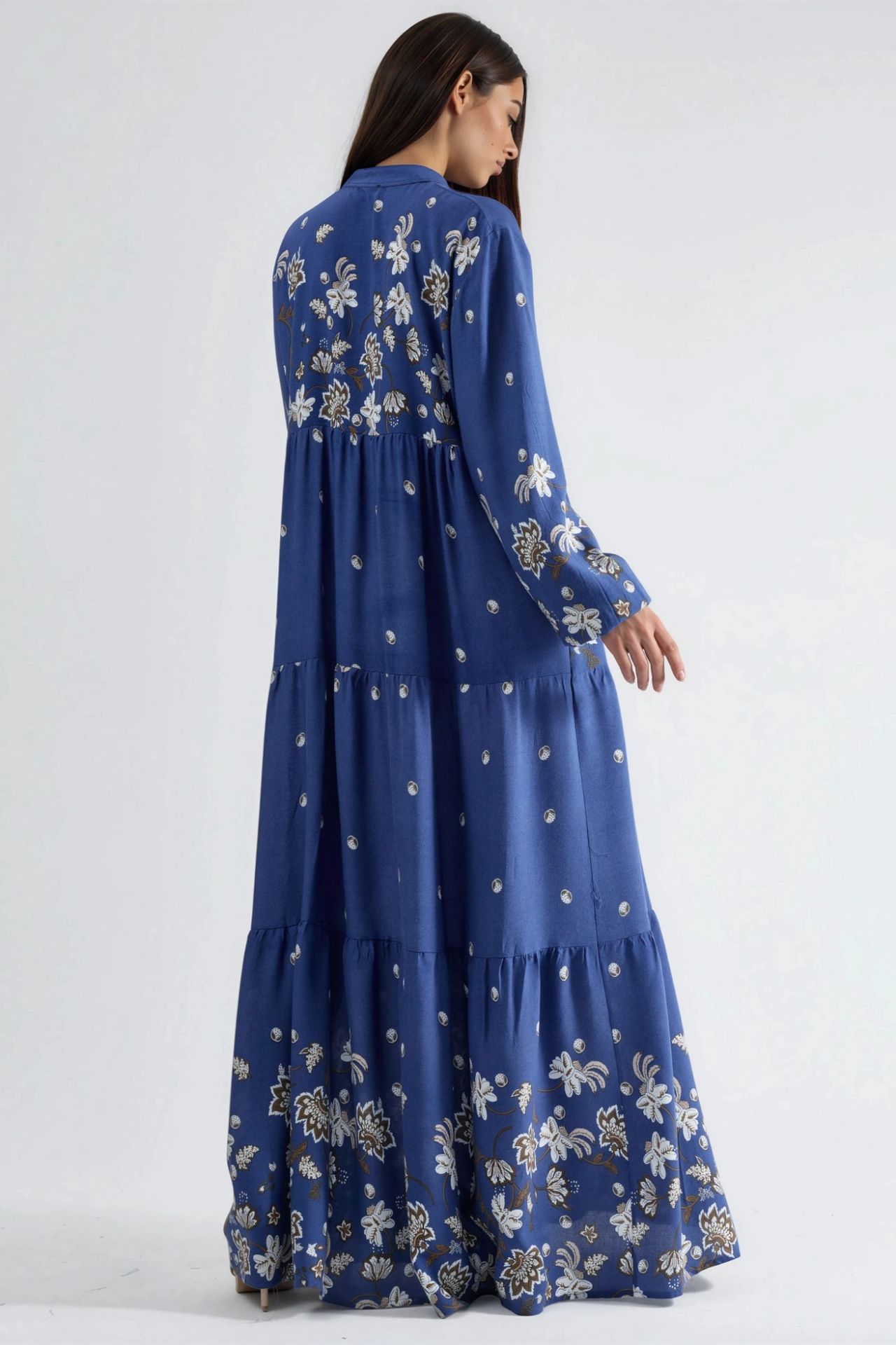 Patterned V-Neck Maxi Dress 3
