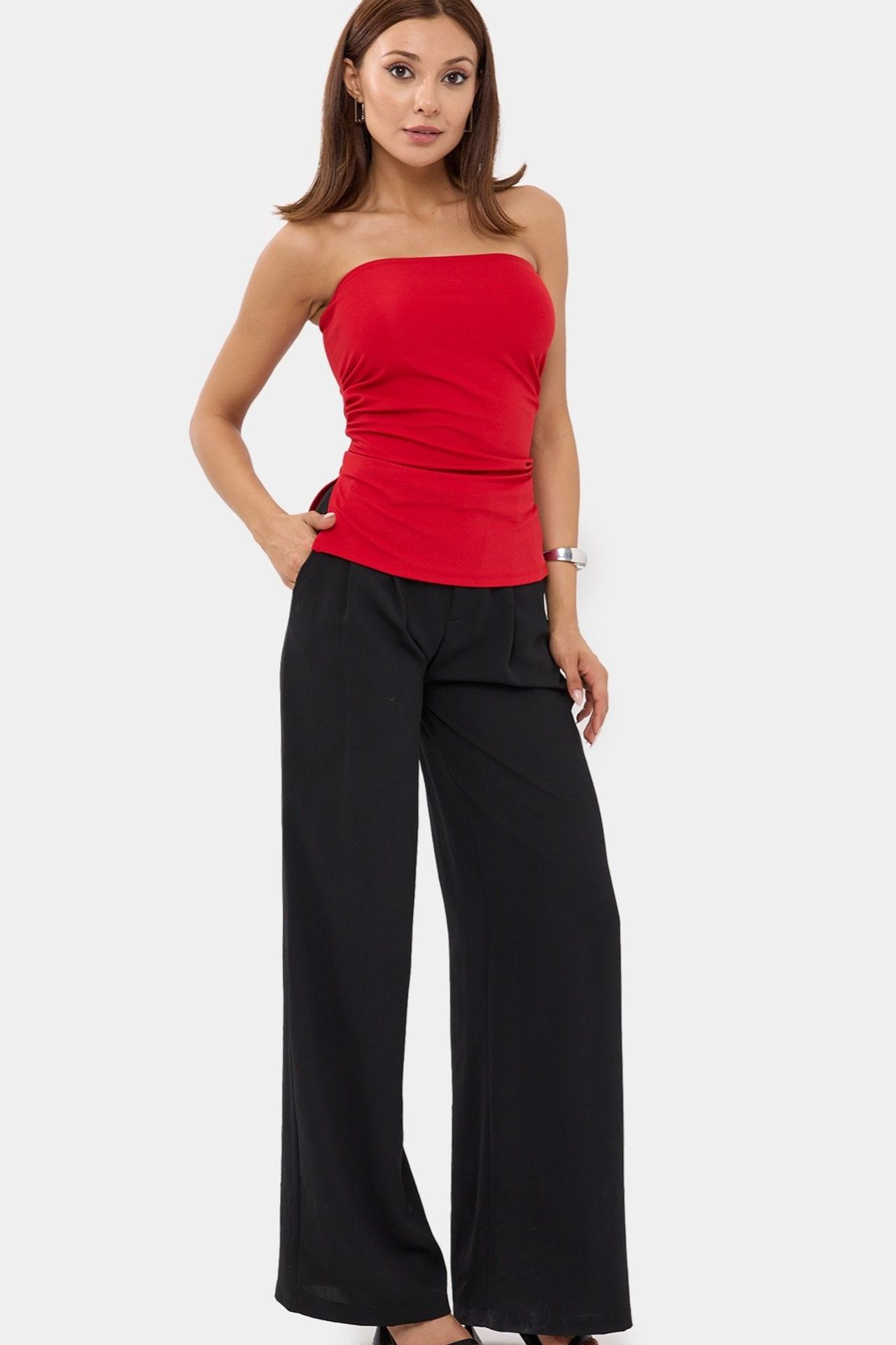 Strapless Solid Top with Side-Slits 3