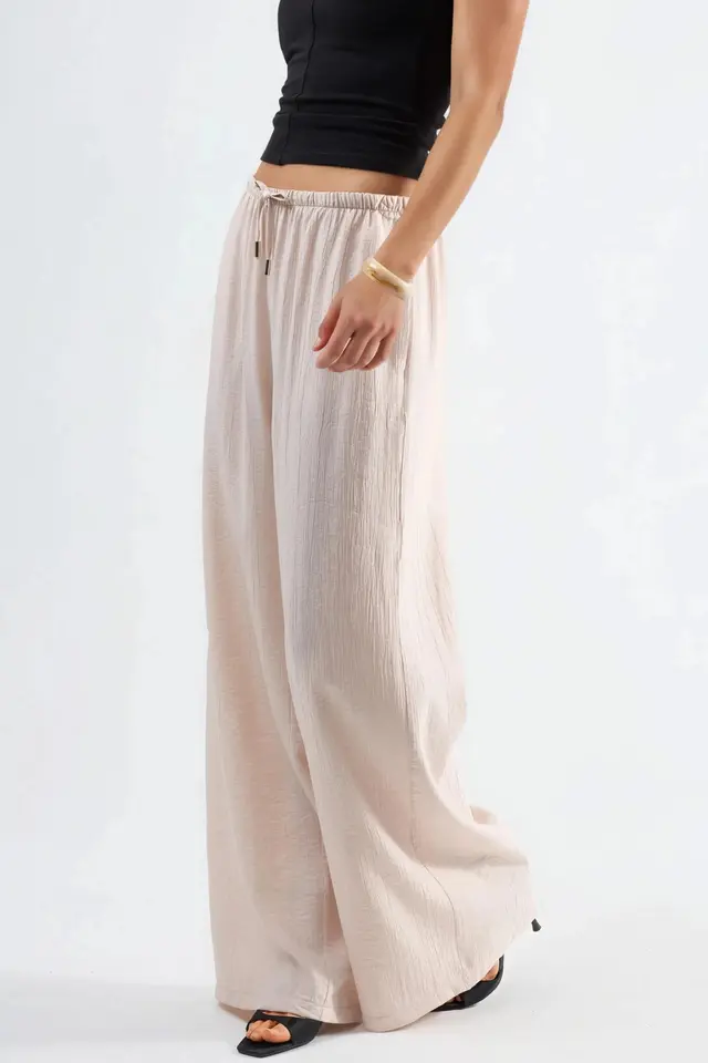 BUSEM Wide Leg Drawstring Waist Pants with Pockets