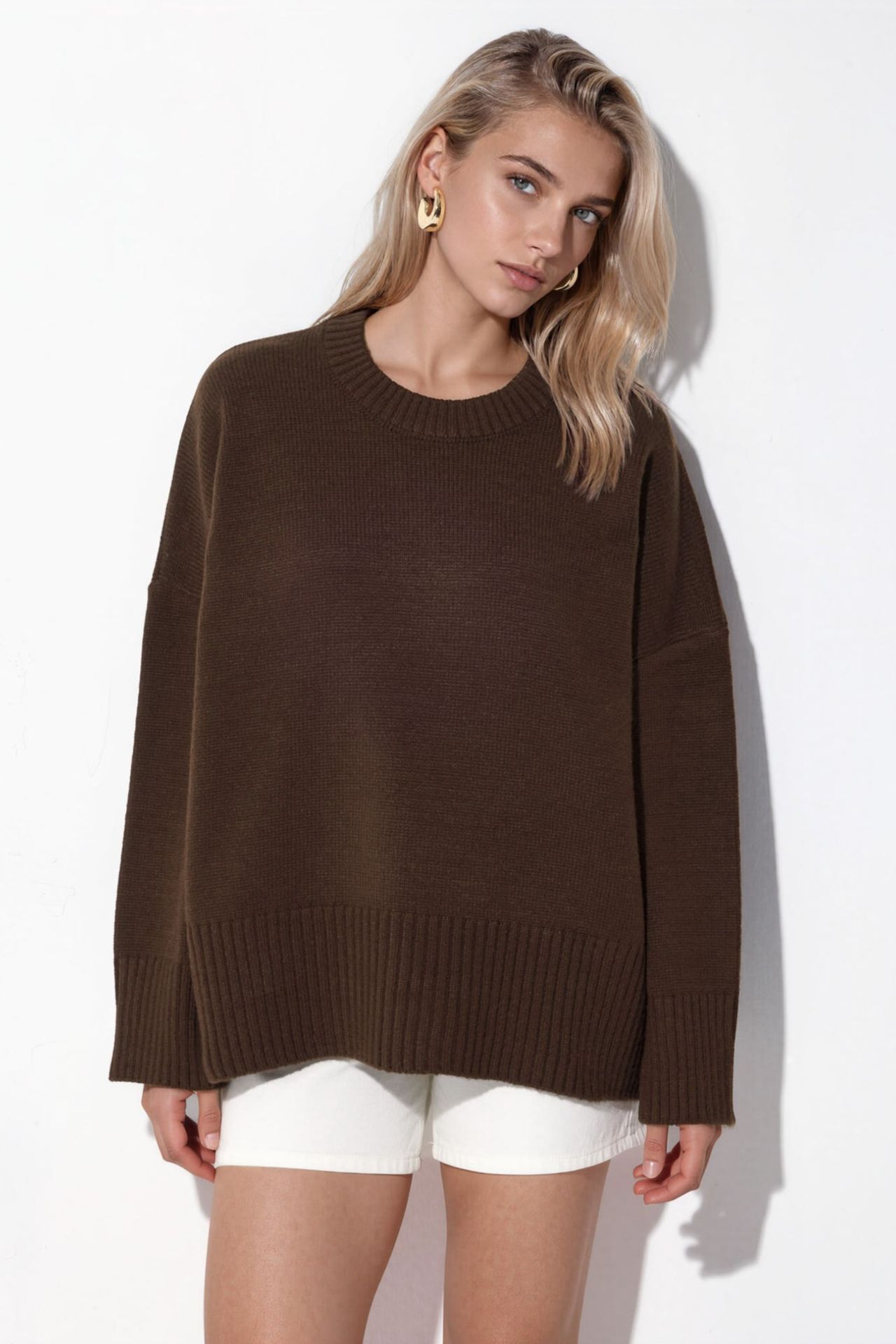 Oversized Crew Neck Knit Sweater 5