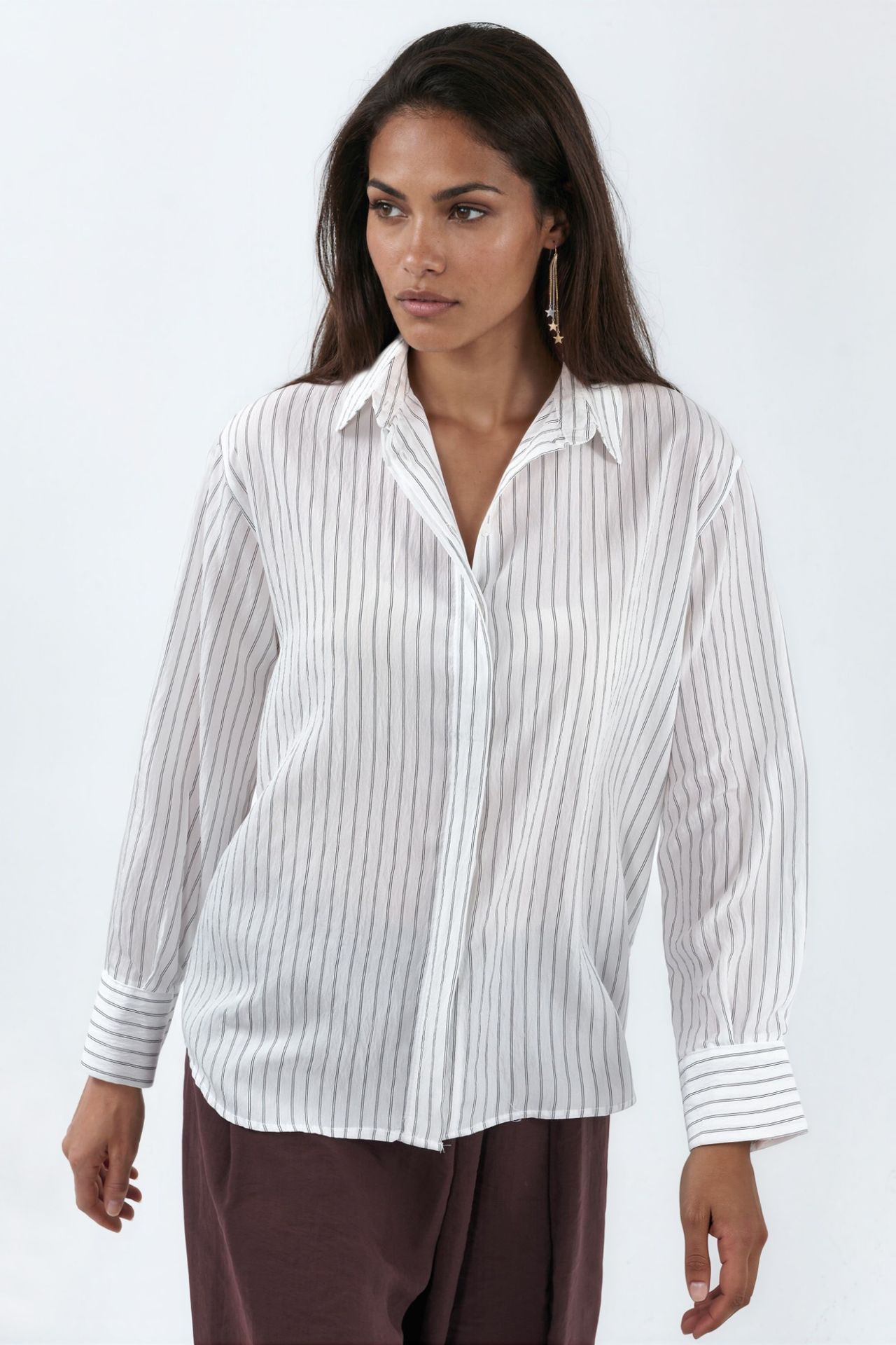 BUSEM Casual Striped Button-Up Shirt 3