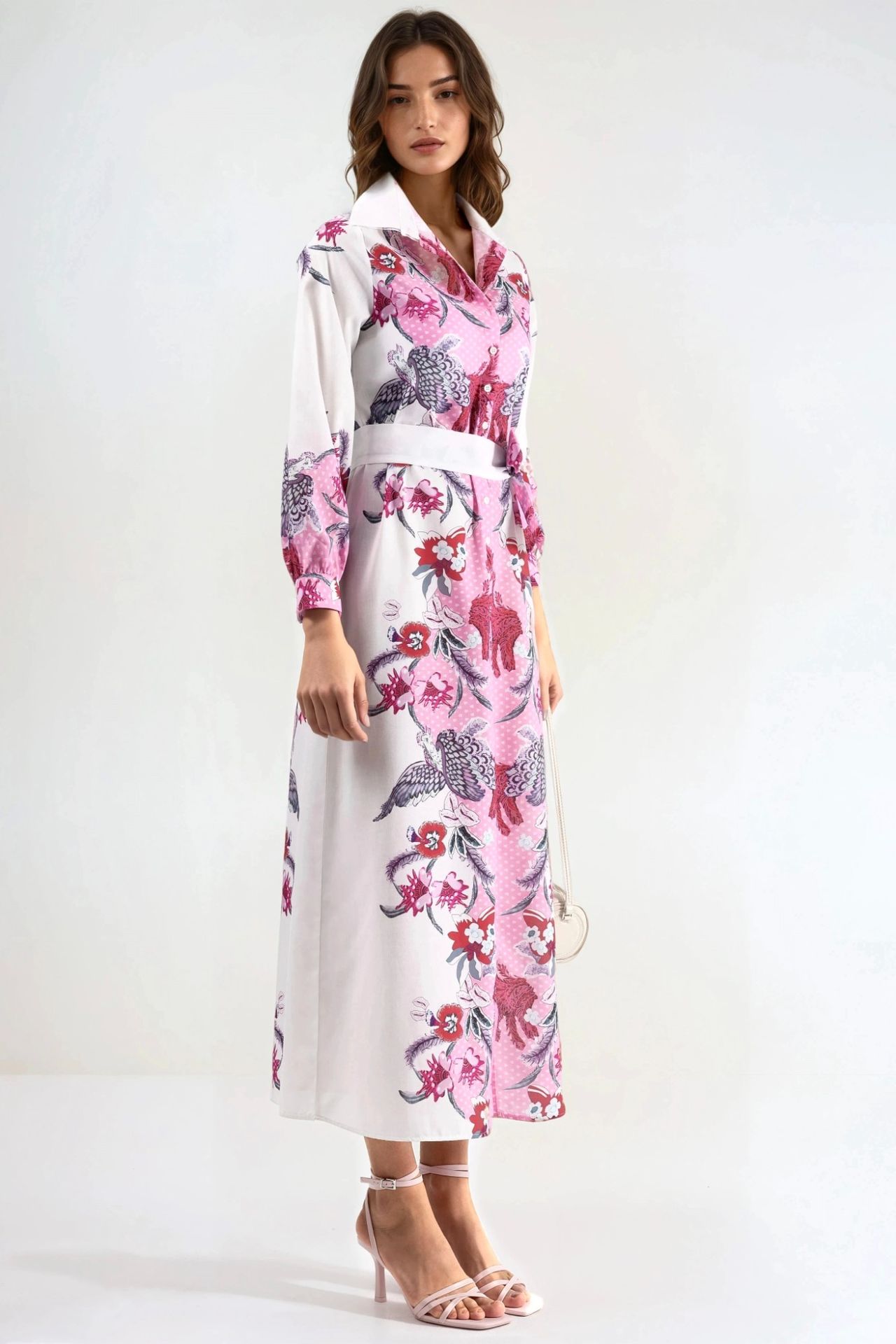 MSN Floral Belted Midi Dress 4