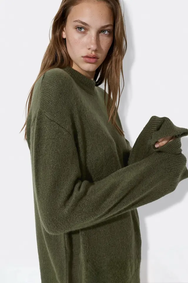 Soft-Textured Basic Knit Sweater