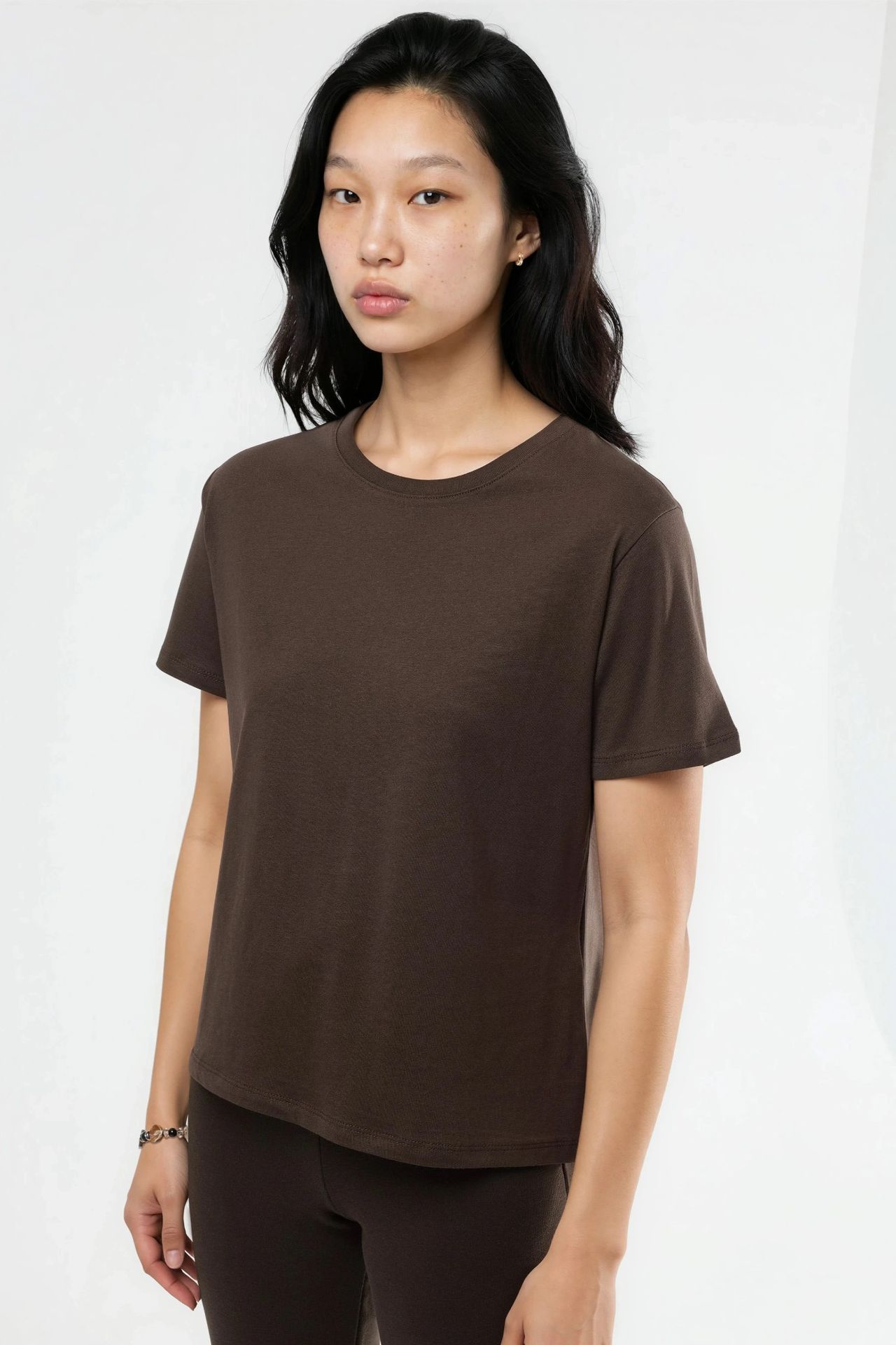 BUSEM Plain Crew Neck Cotton T-Shirt 2