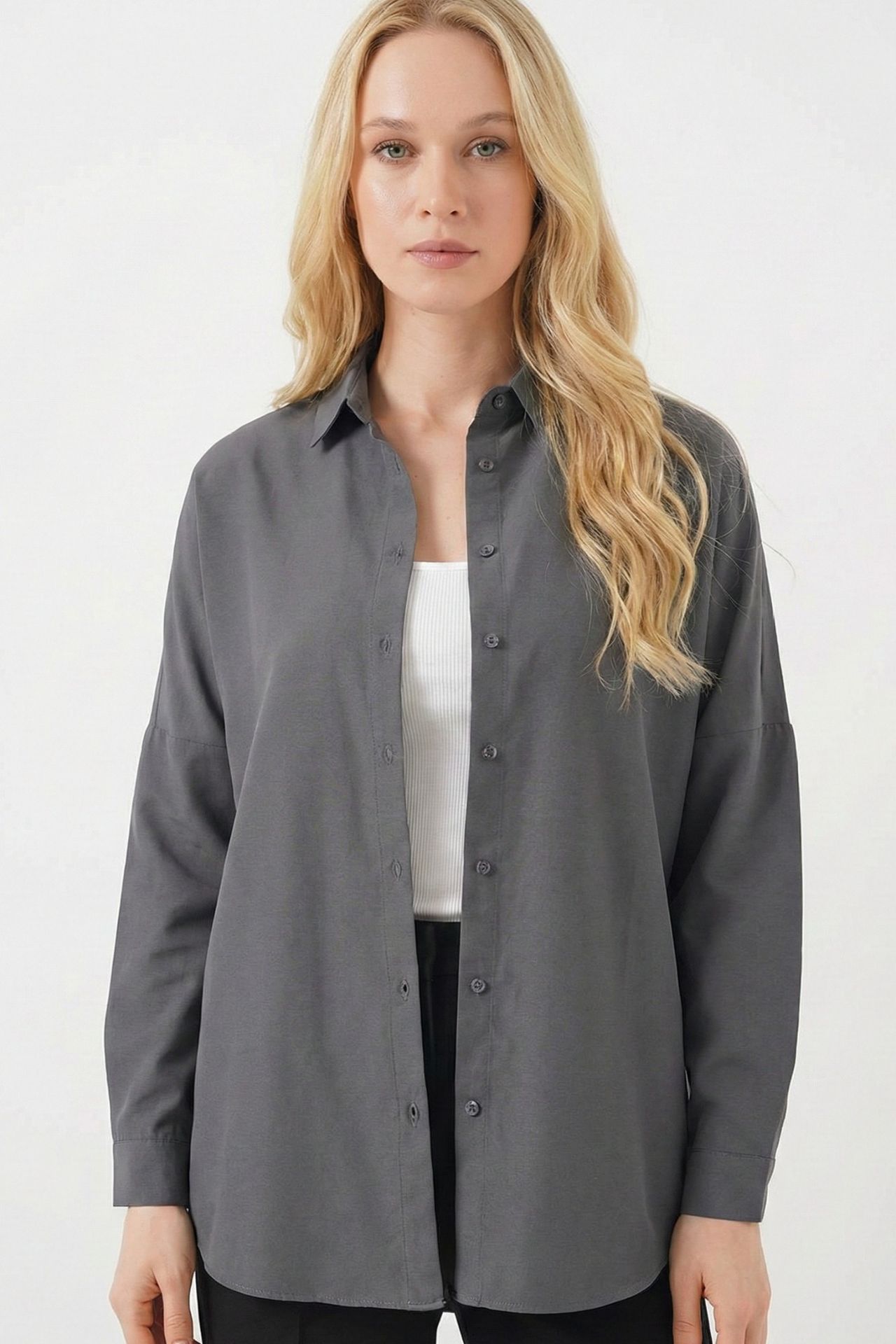 BDART Relaxed Fit Poplin Shirt with Button Closure 1