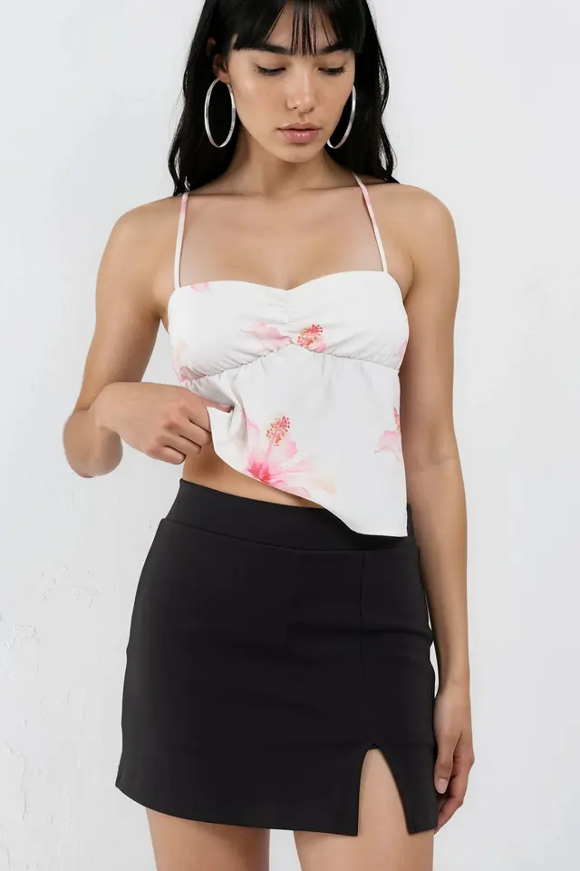 BUSEM High Waist Mini Skort with Slit
