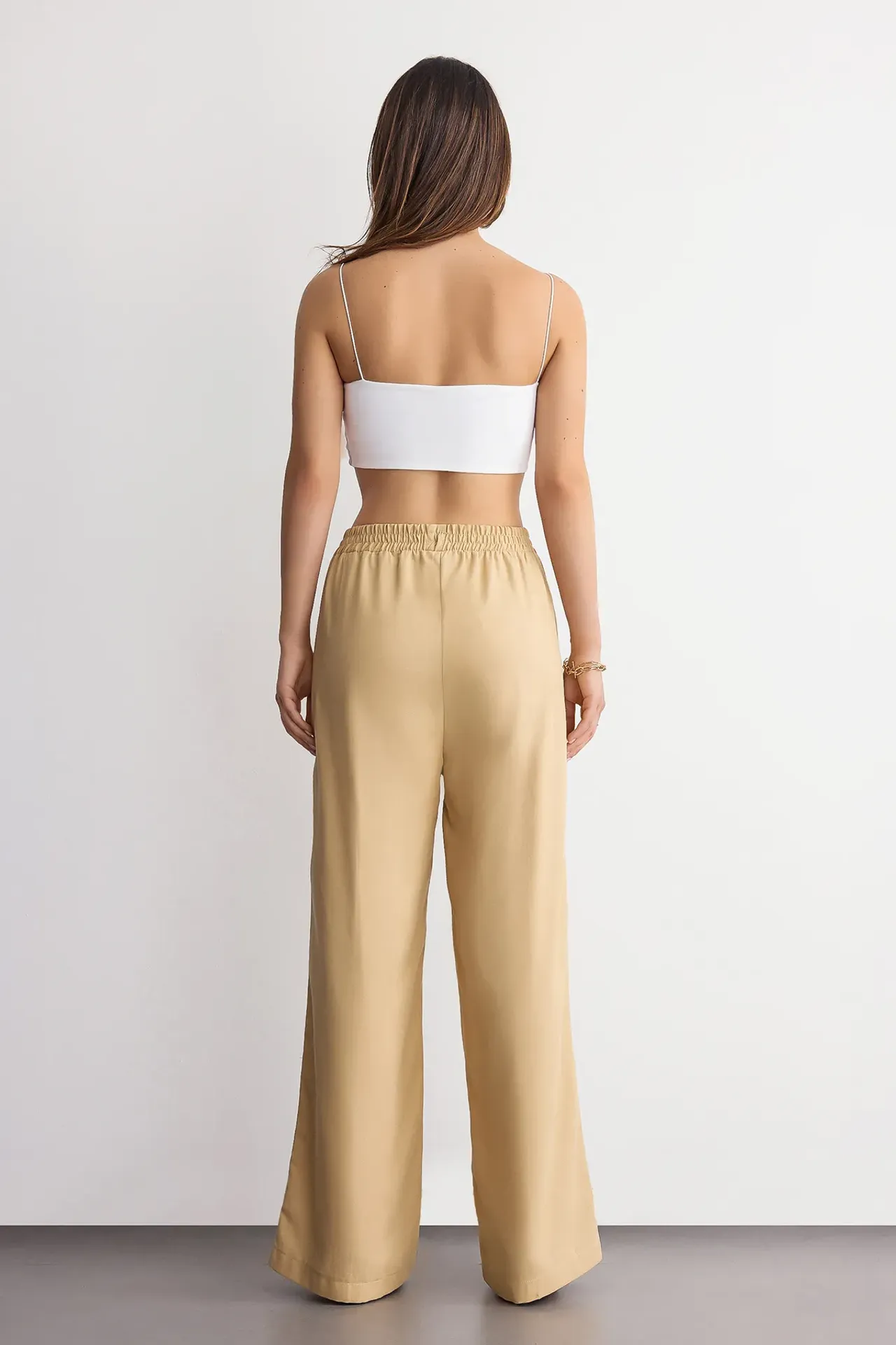 Wide-Leg High-Waist Cotton Trousers