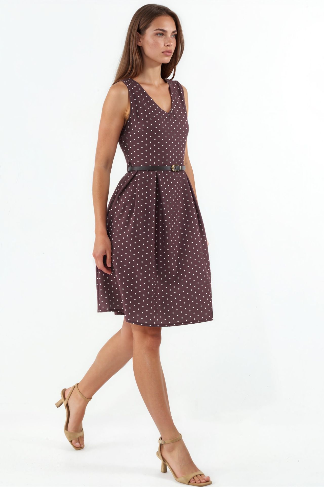 BDART Polka Dot Belted Midi A-Line Dress 2