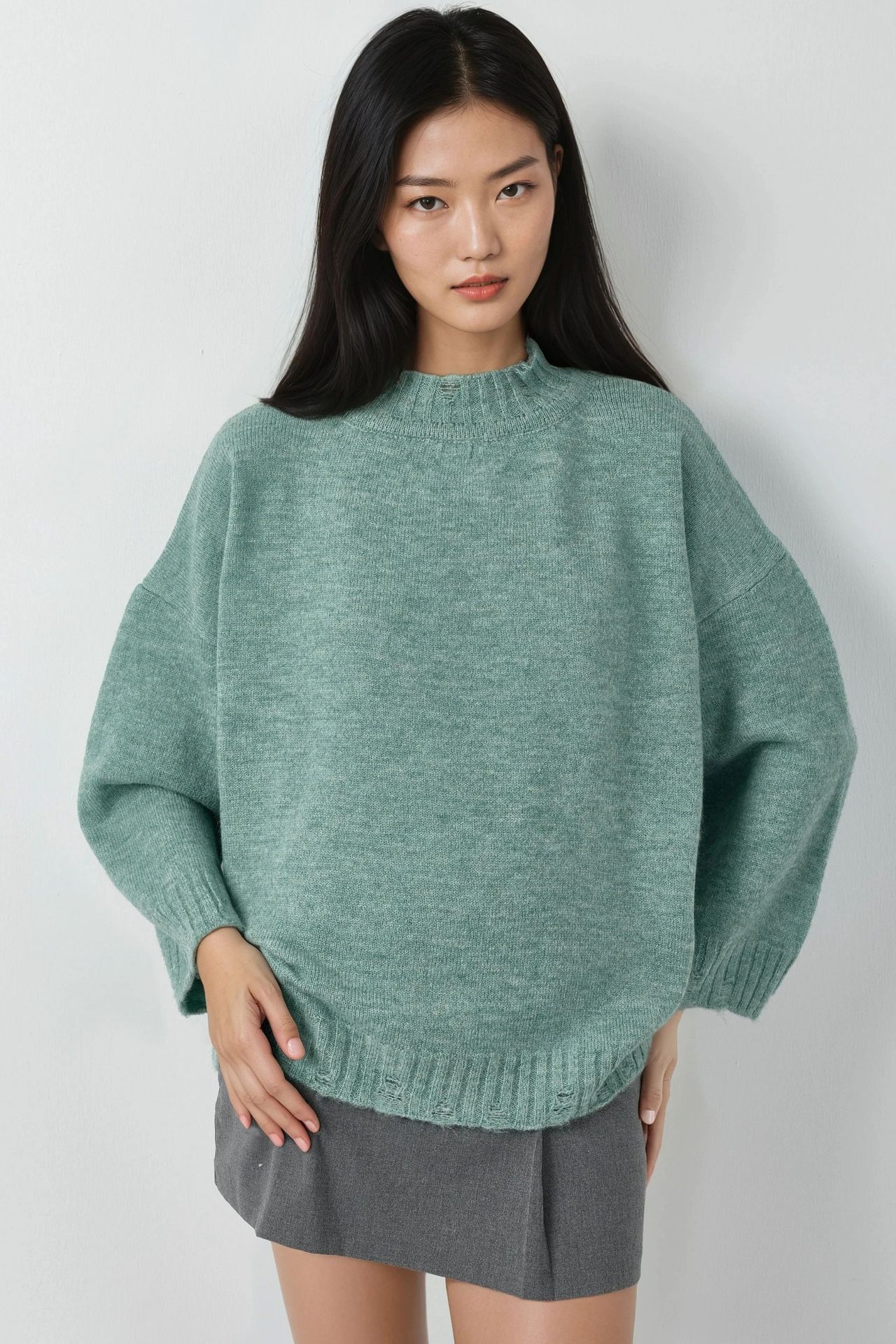 MY FASHION Bisiklet Yakalı Oversize Triko Kazak 1