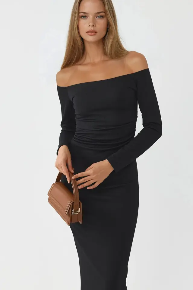 BUSEM Off-Shoulder Bodycon Maxi Dress