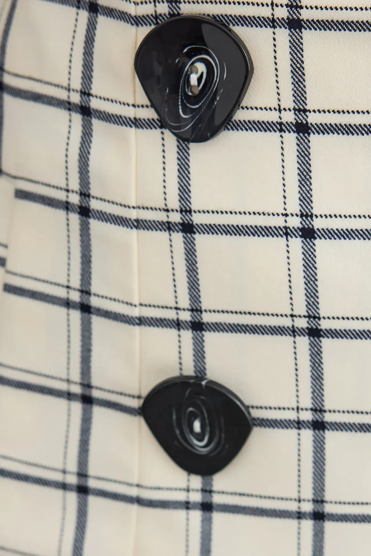 Checked High-Waist Button-Detail Mini Skort