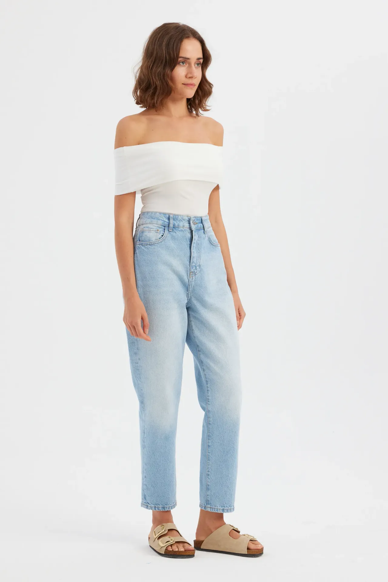 Off-Shoulder Ruched Bodycon Crop Top