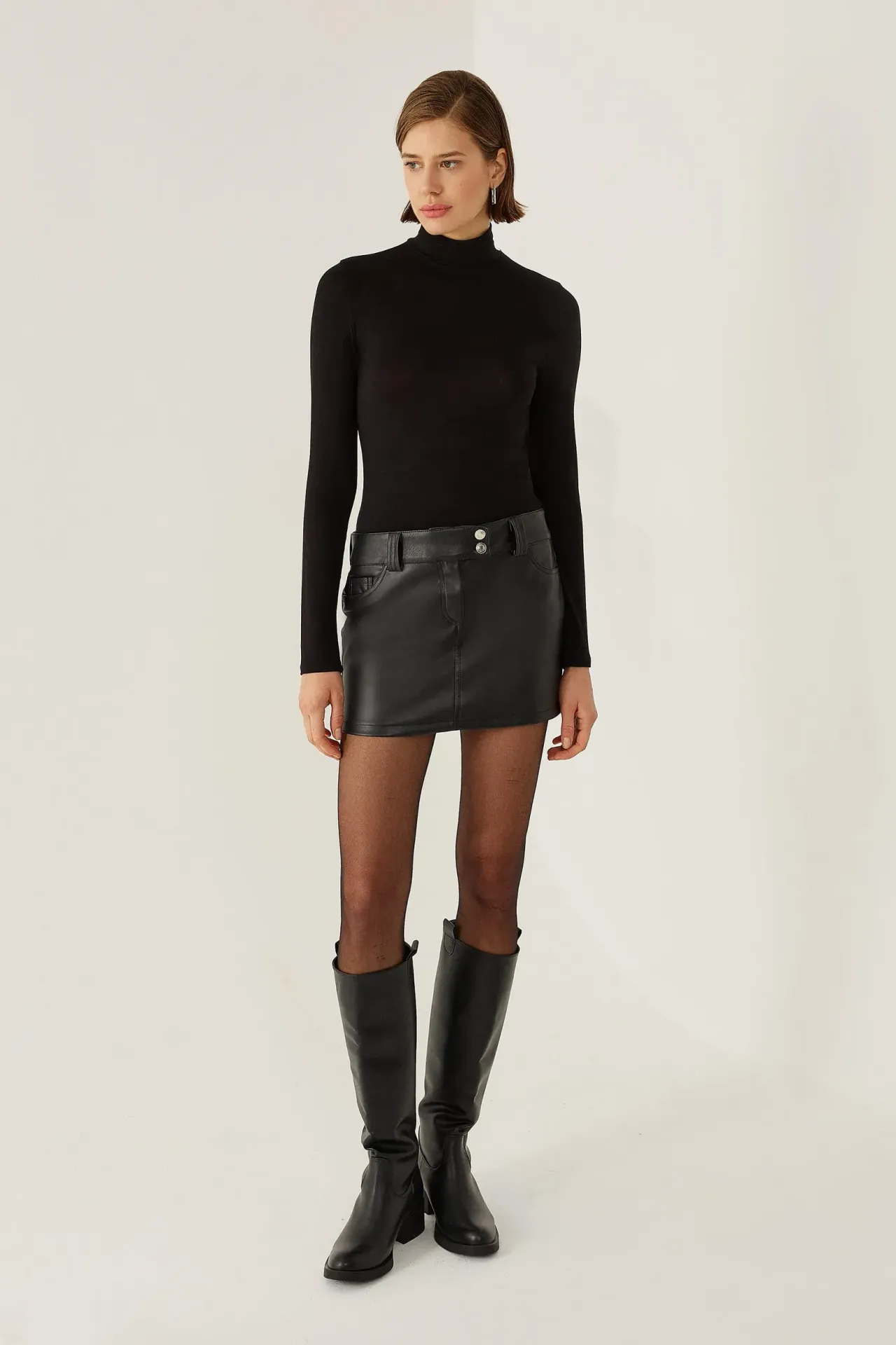 Super Mini Faux Leather Skirt