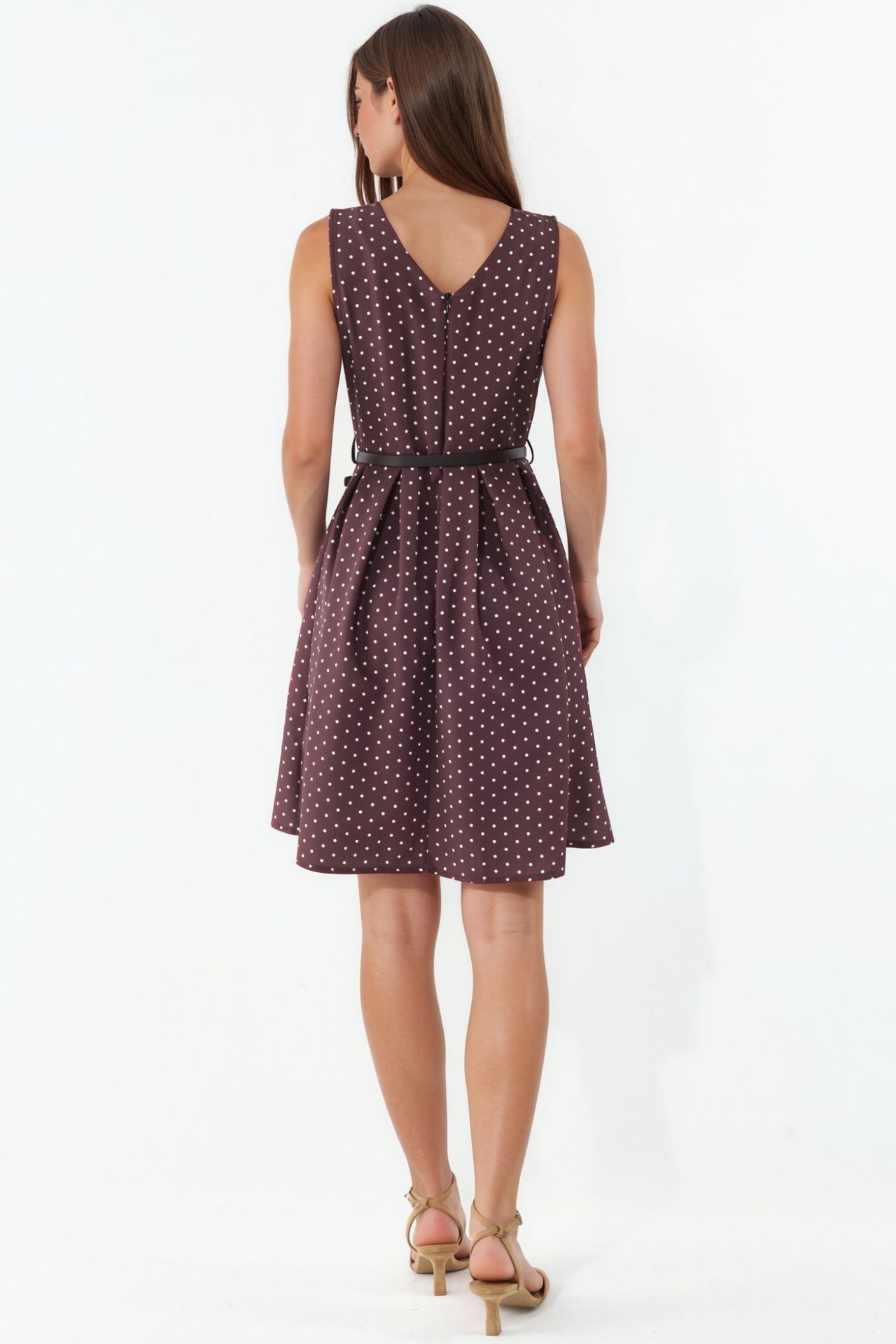 BDART Polka Dot Belted Midi A-Line Dress 3
