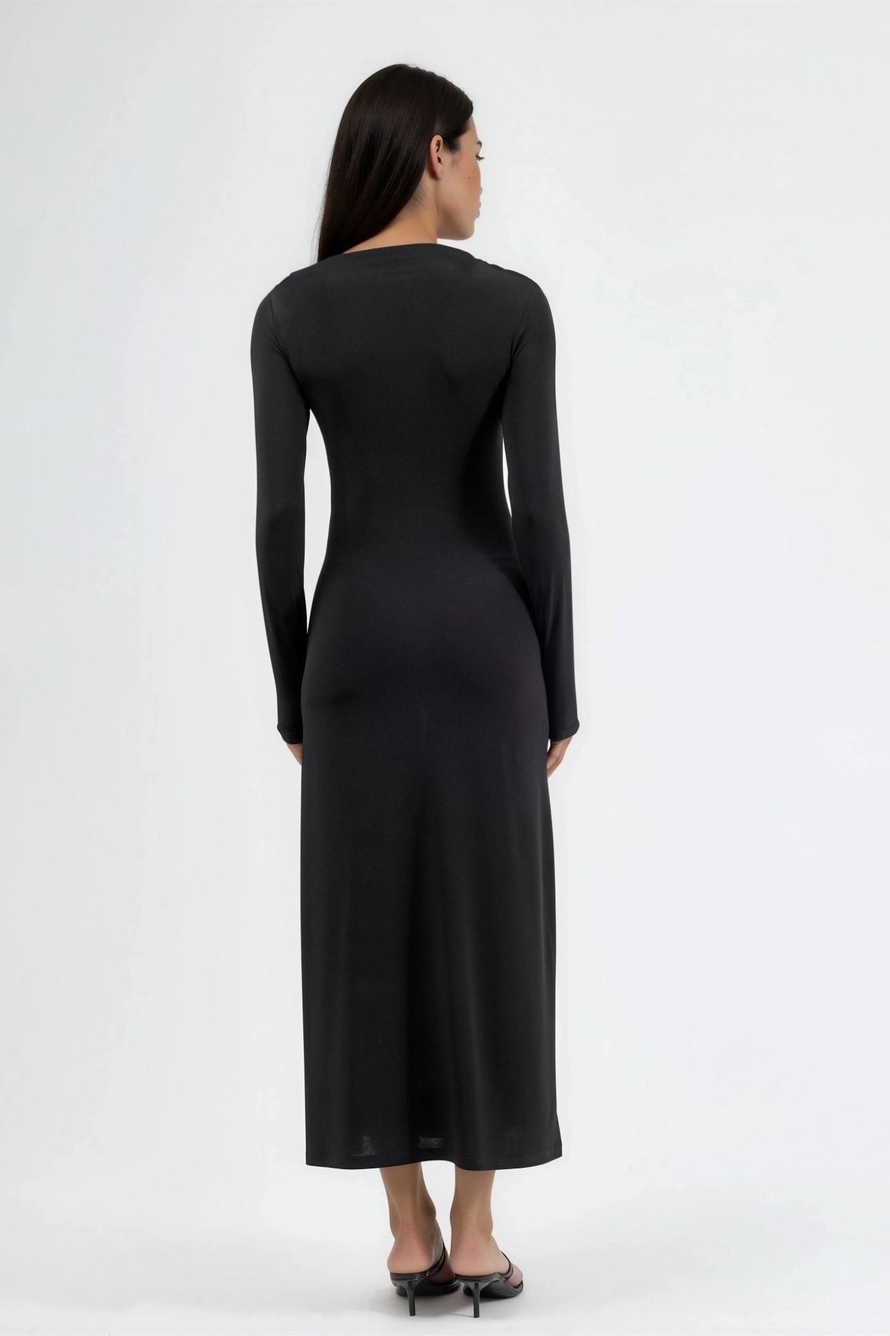 BUSEM Fitted Maxi Dress with Drape Detail 4
