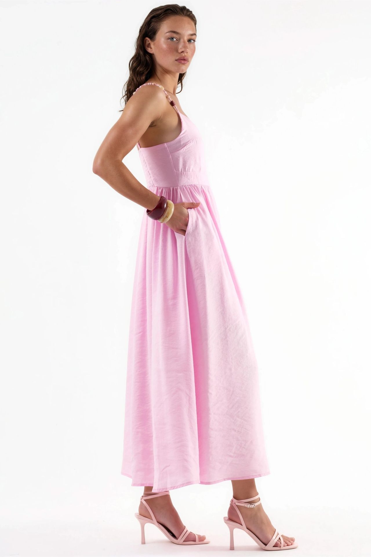 BUSEM A-Line Midi Dress with Accessory Detail 2