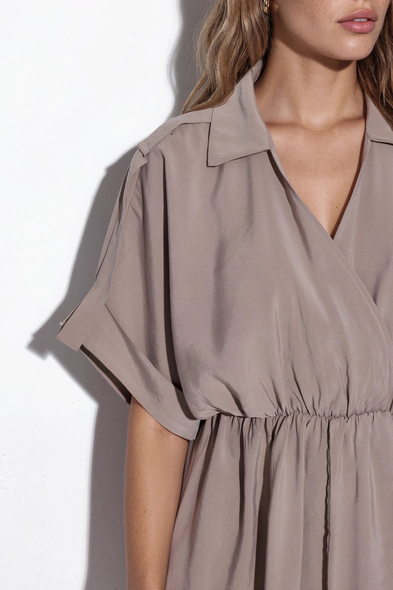 BUSEM Textured Mini Wrap Dress 4