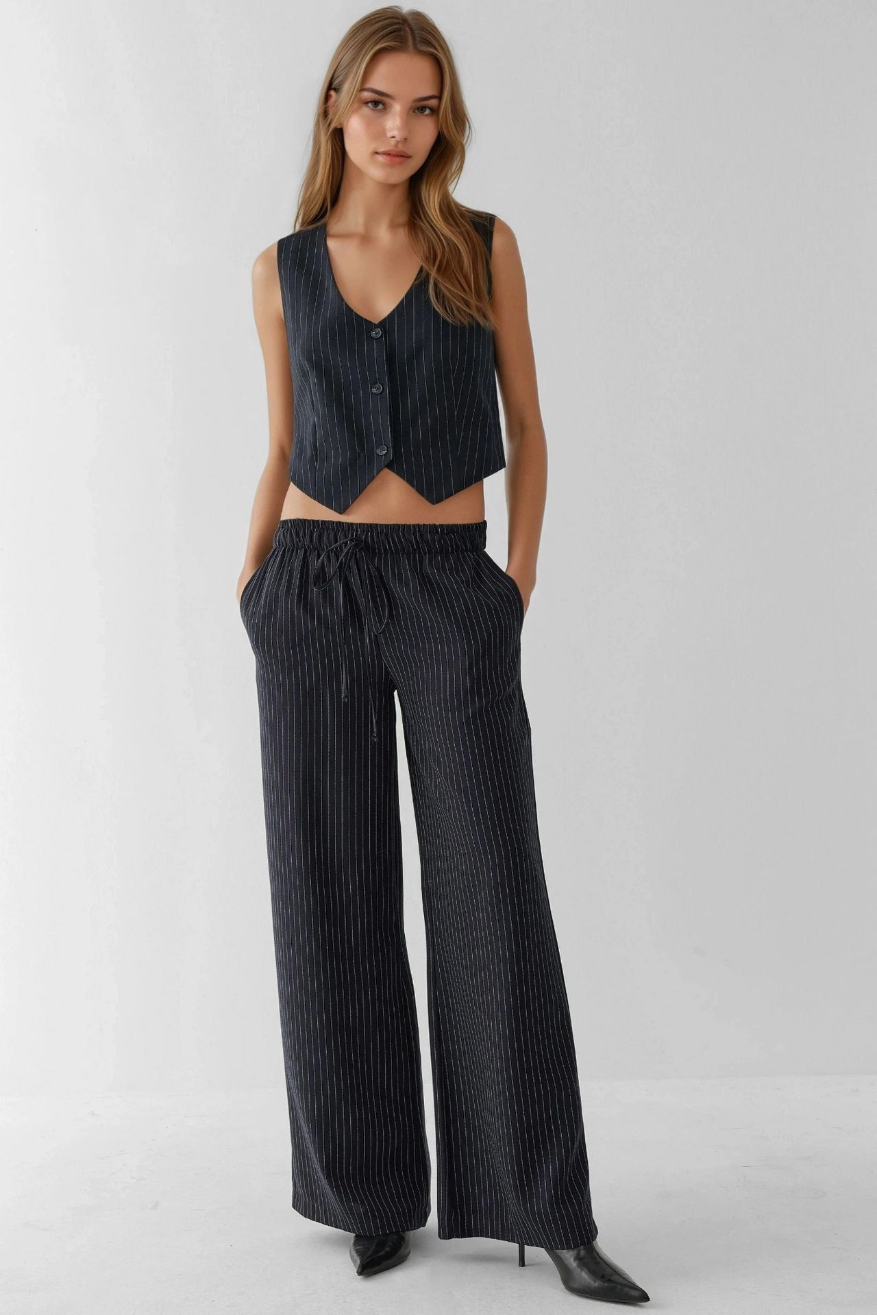 Striped Wide Leg Pants 4