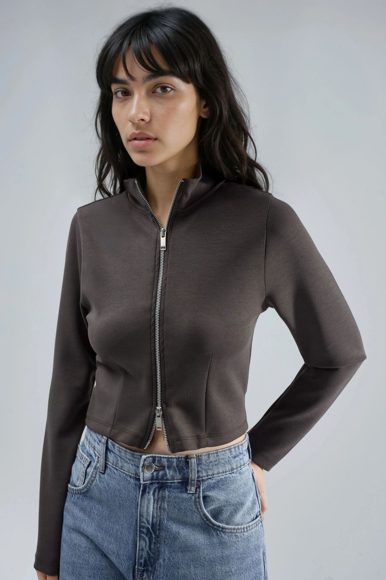 BUSEM Fitted Knitted Jacket with Zipper Closure 1