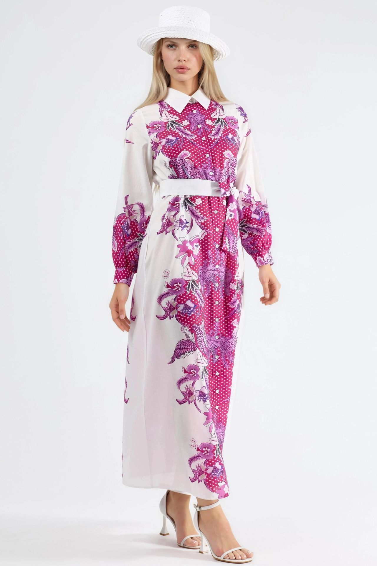 MSN Floral Belted Midi Dress 2
