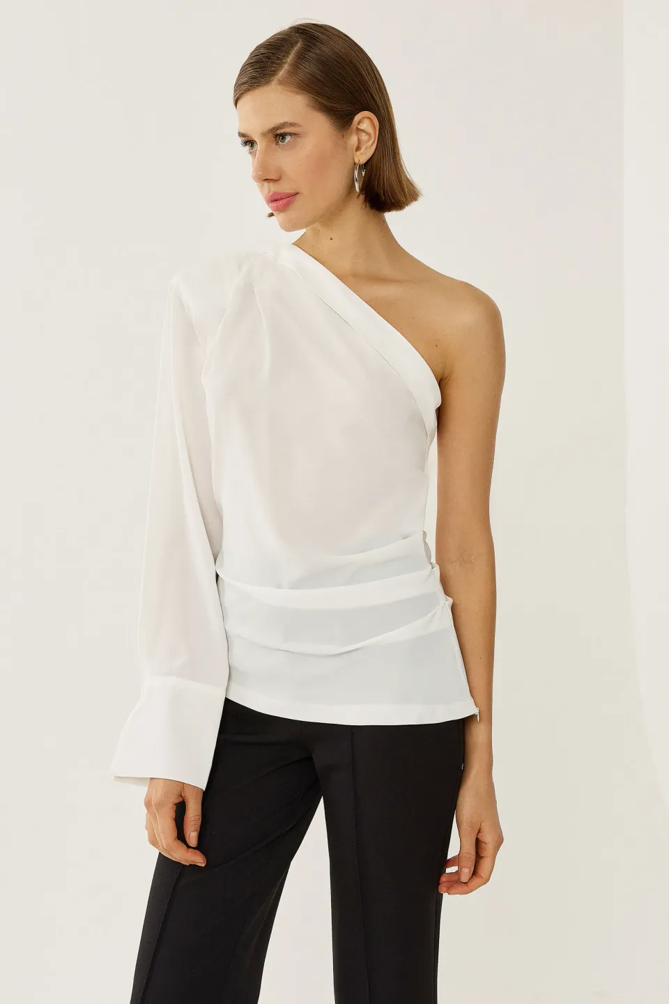 Single Arm Drape Blouse